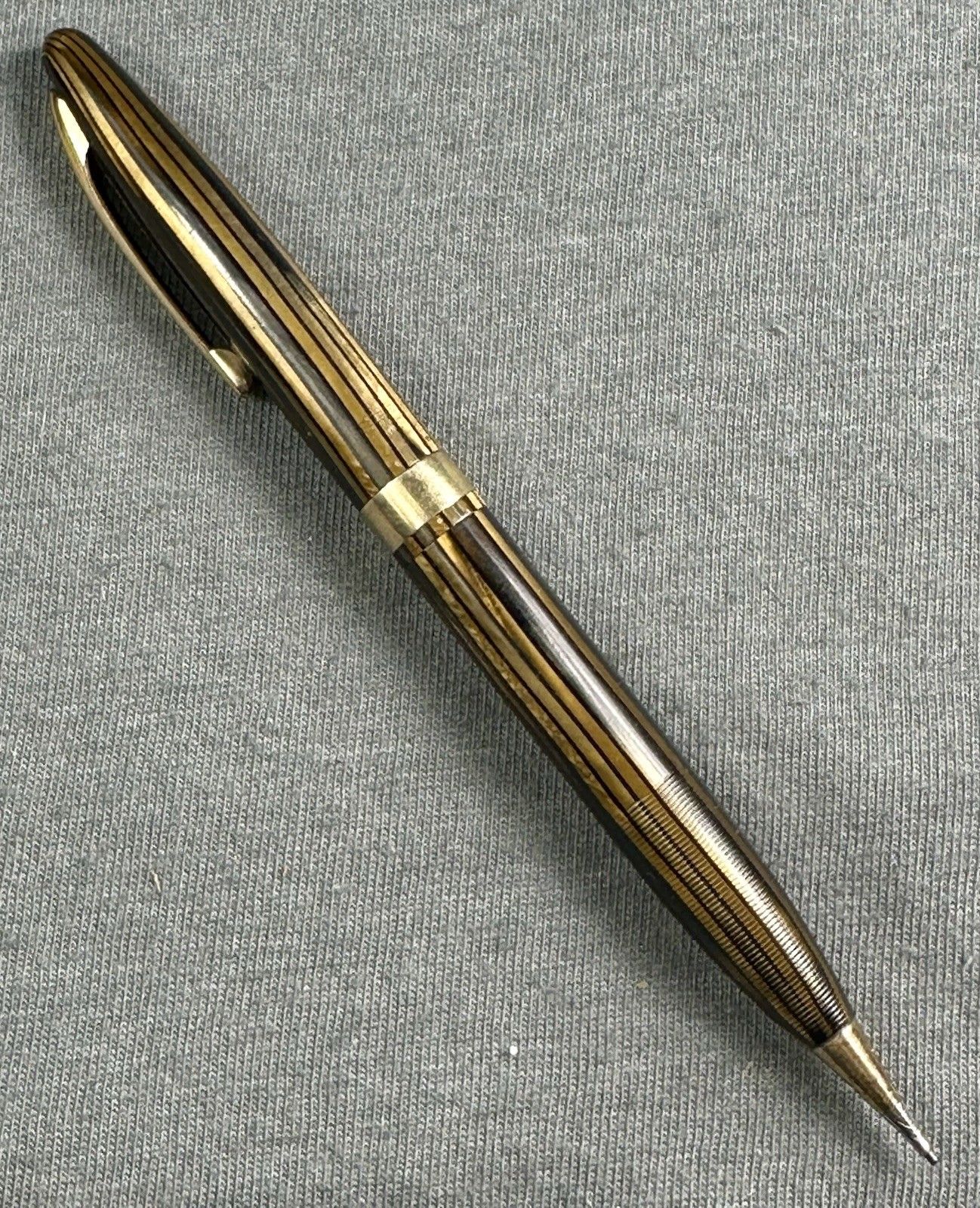 Sheaffer 400 Statesman Pencil Brown & Gold Striated Striped 0.9mm 1940’s USA