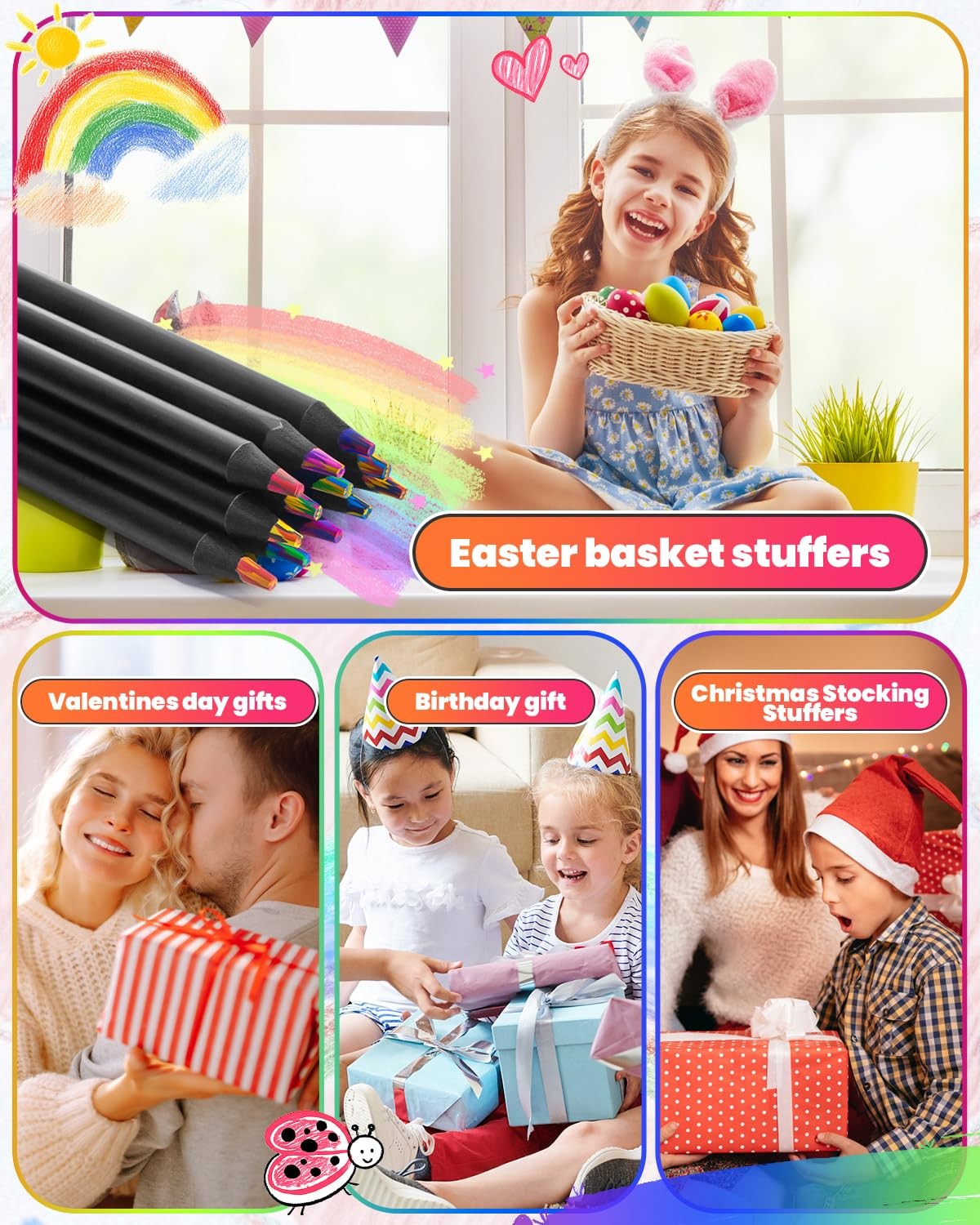 Allotall Art Supplies 12 Rainbow Colored 1 Count (Pack of 12), Multicolor