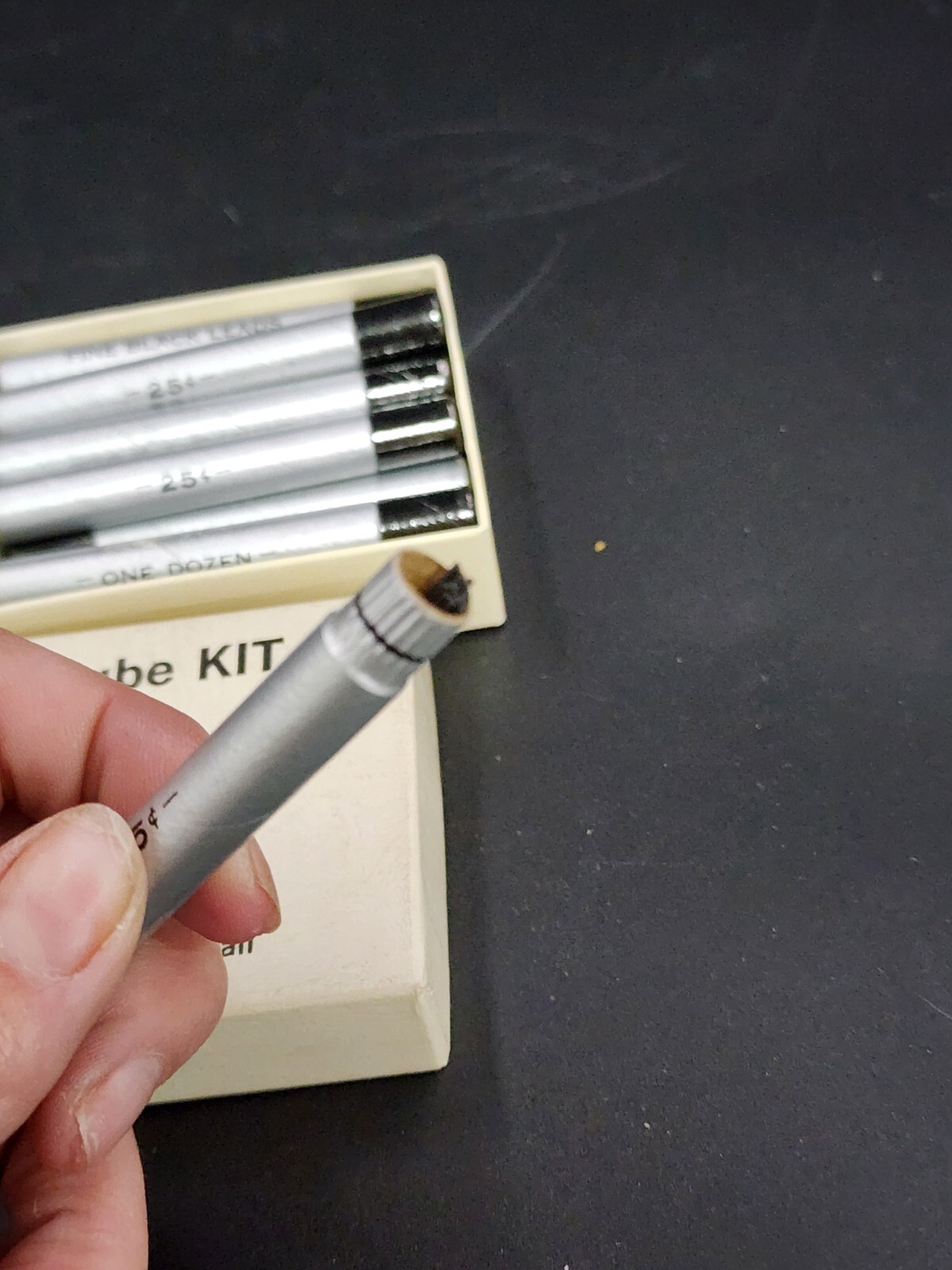 Vintage Anson .9mm Firm Black Mechanical Pencil Leads Tube Of 12 Graphite Sticks