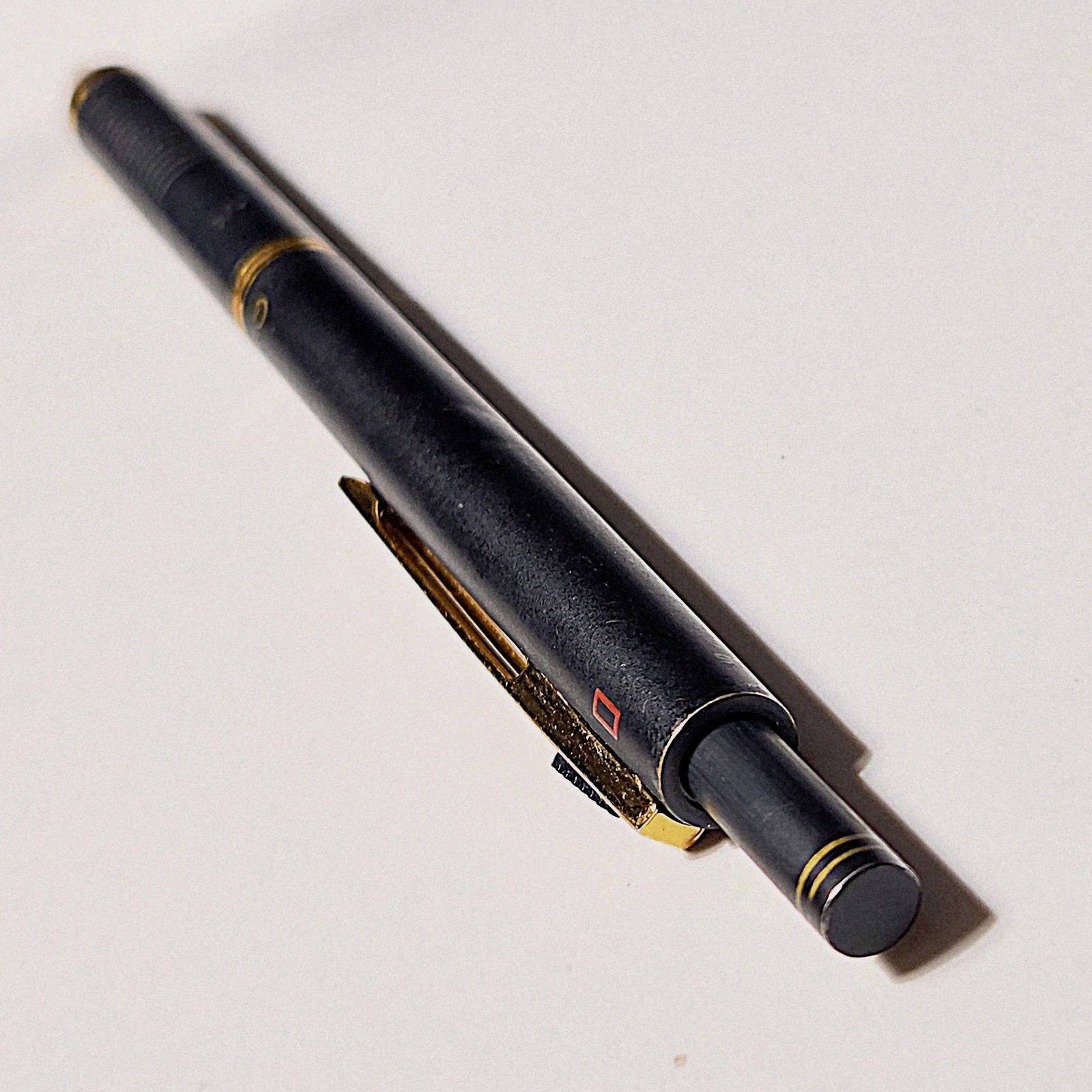 Vintage Yasutomo (Y&C) QuadPoint Mechanical Pen Pencil Black Gold Plated Japan