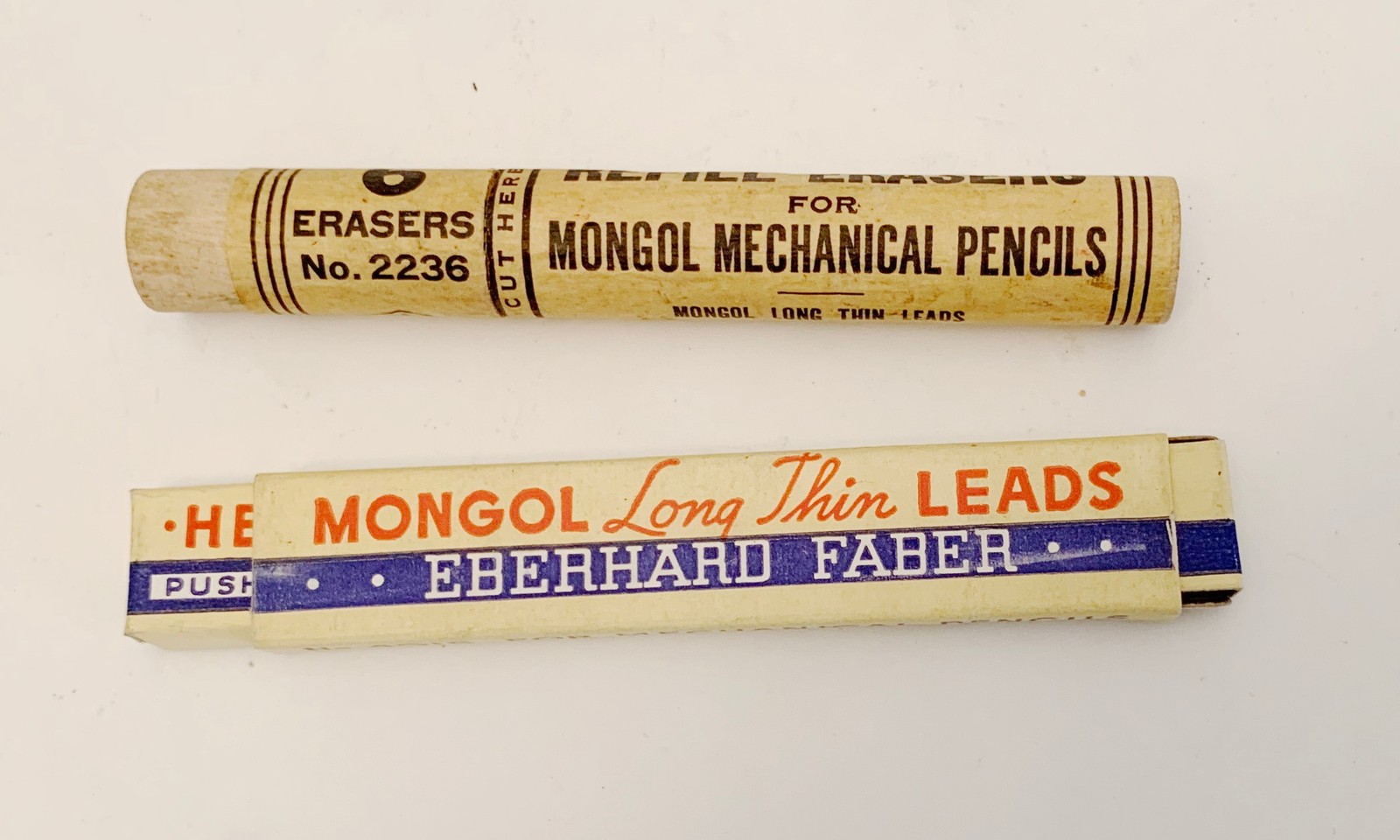 Vintage Eberhard Faber Mongol Long Thin Lead No. 4015 and Refill Erasers no 2236