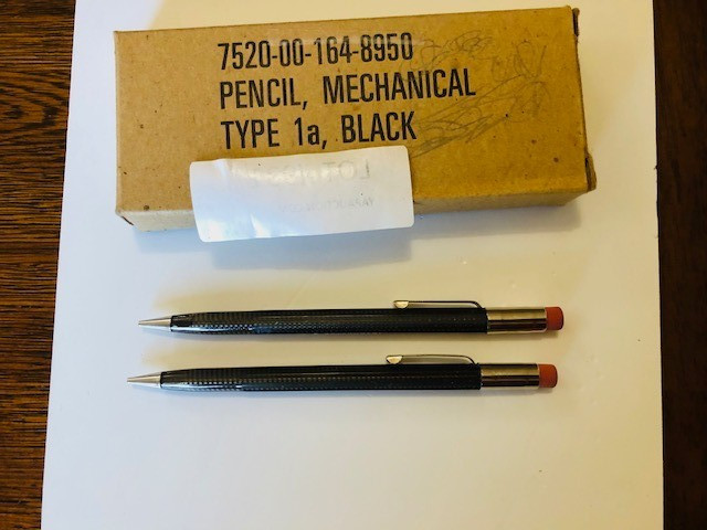 2 Vintage Skilcraft US Government Mechanical Pencils Type Ia Black NOS
