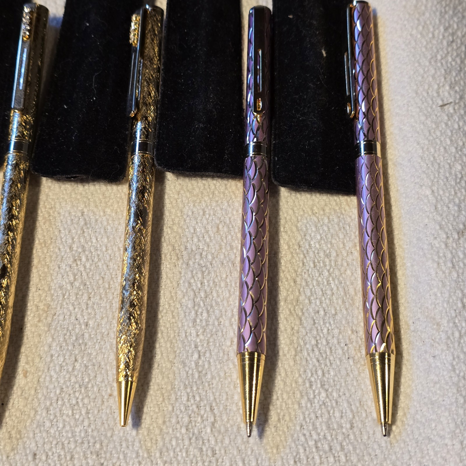 Vintage Gold Tone Mechanical Pencils Lot Rhinestone Clip Pink Enamel Pens