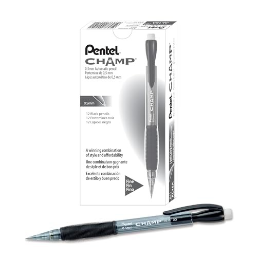 Champ Mechanical Pencil, (0.5mm) Lead Size 1 Count (Pack of 12) Black 0.5 mm