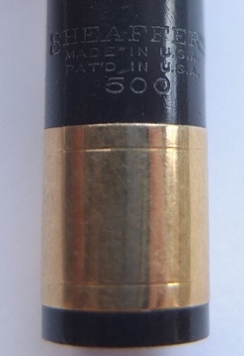 vintage SHEAFFER Balance 500 pencil cap, c.1940—black Radite—gold-plated trim