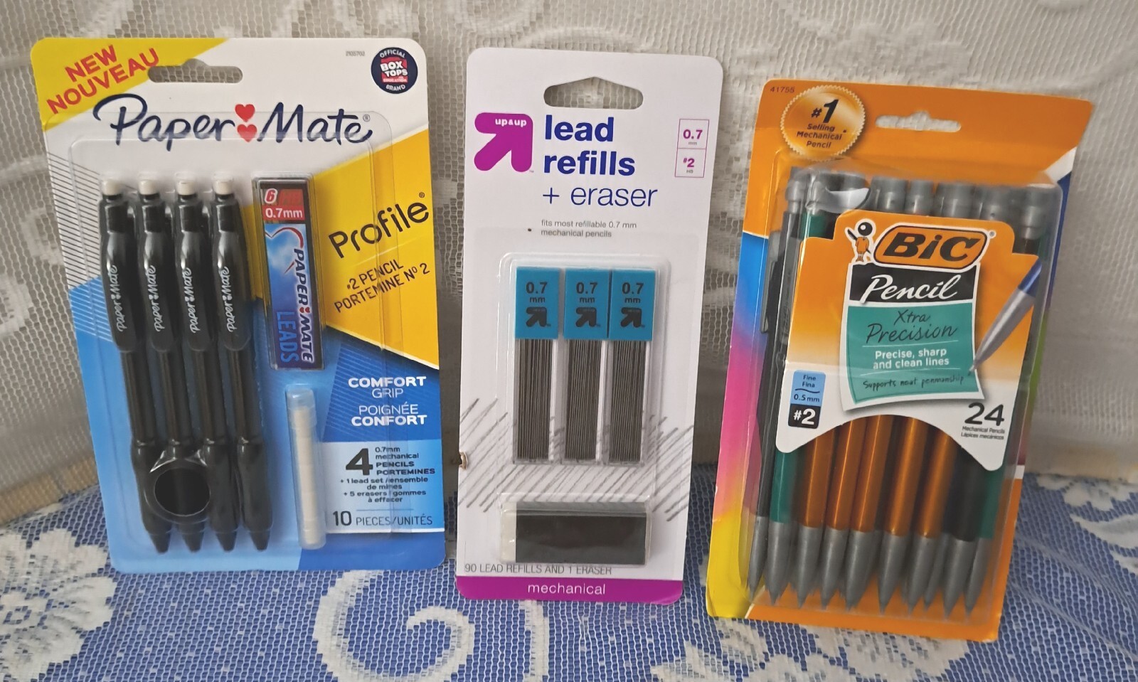 BIC 24 Pack + Papermate 4 Pack Mechanical Pencils .5 & .7 mm Pencils + Refills