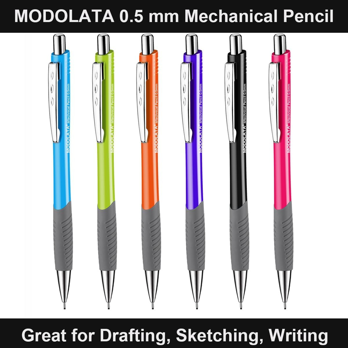 6PCS 0.5mm Mechanical Pencil Set HB Lead Writing Drawing Sketching Kit