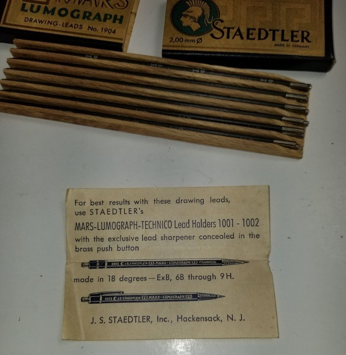 Vintage Mars, Lumograph Staedtler Drawing Leads #1904, 4H 2,00 mm