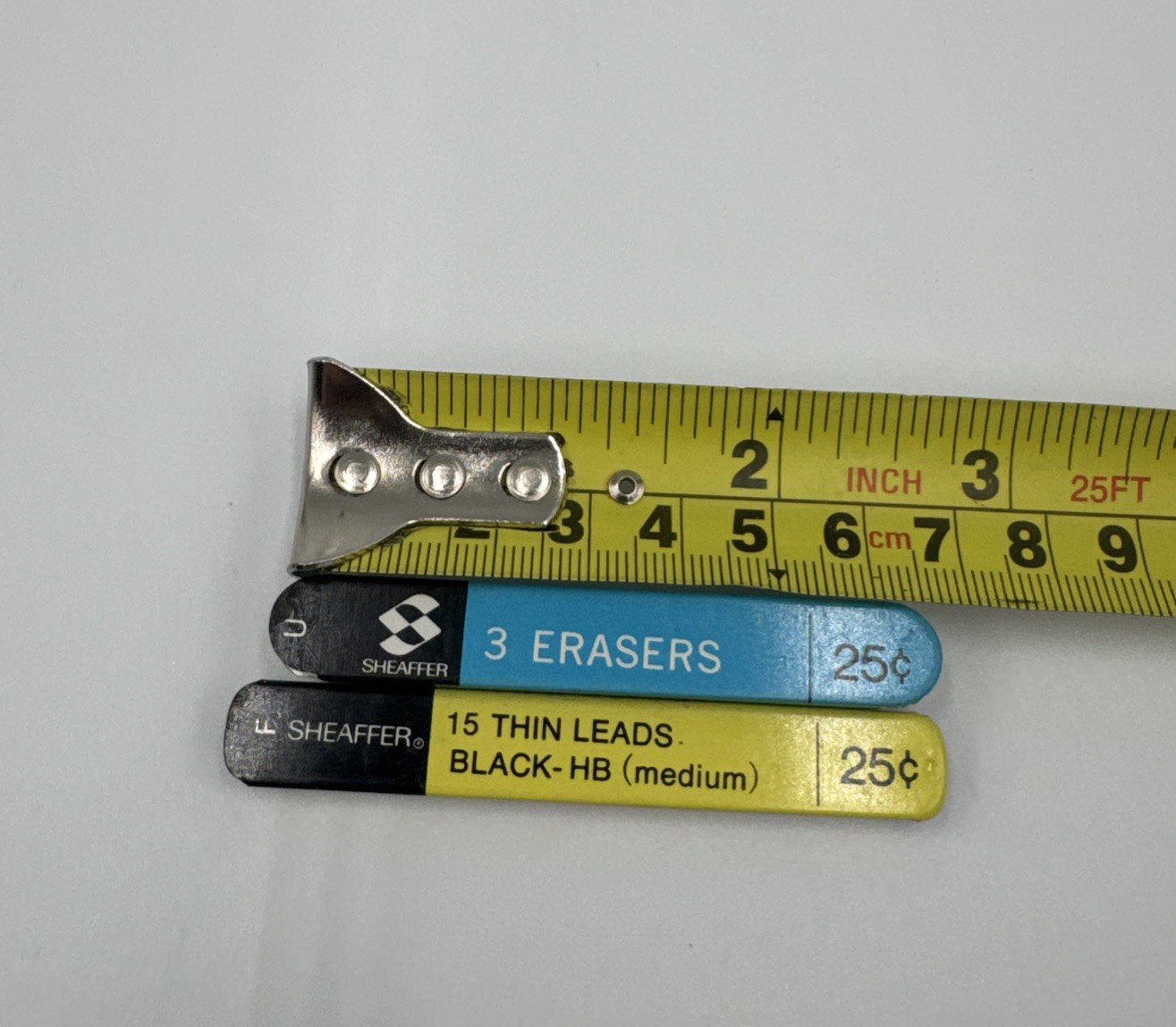 VTG Sheaffer Mechanical Pencil Ribbed Chrome White Dot W/Erasers & Lead Refills