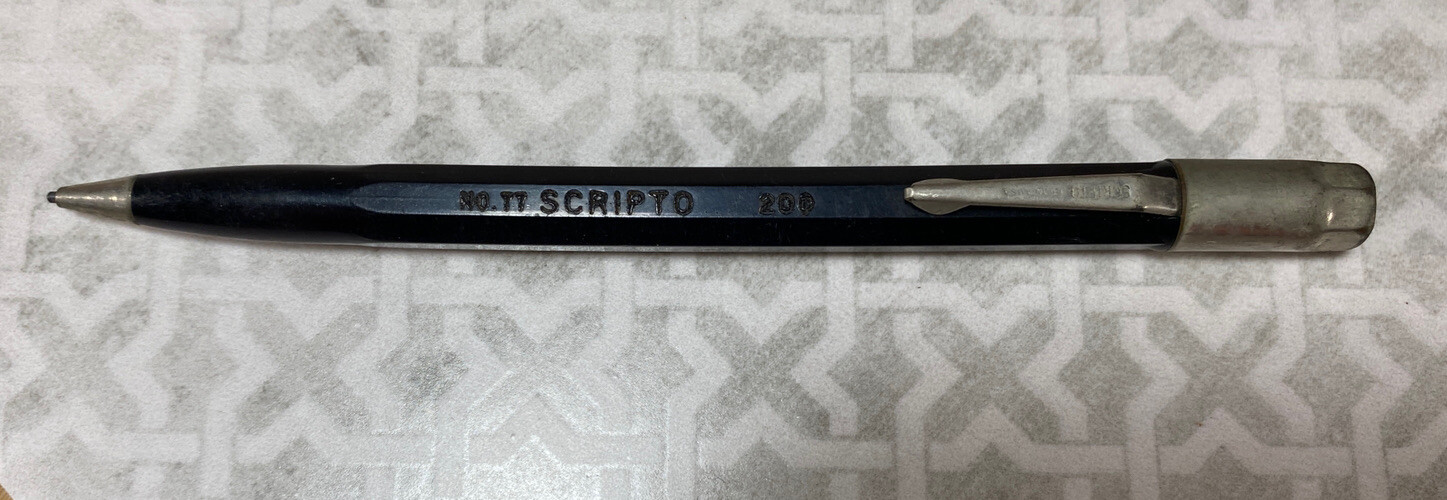 Vintage Scripto TT 209 Black Mechanical Pencil! Black, USA, Continuous Twist