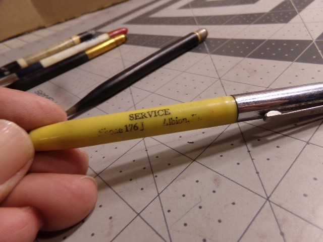 5 Vintage Advertising Mechanical Pencils. 2 Colson, 3 Redipoint.