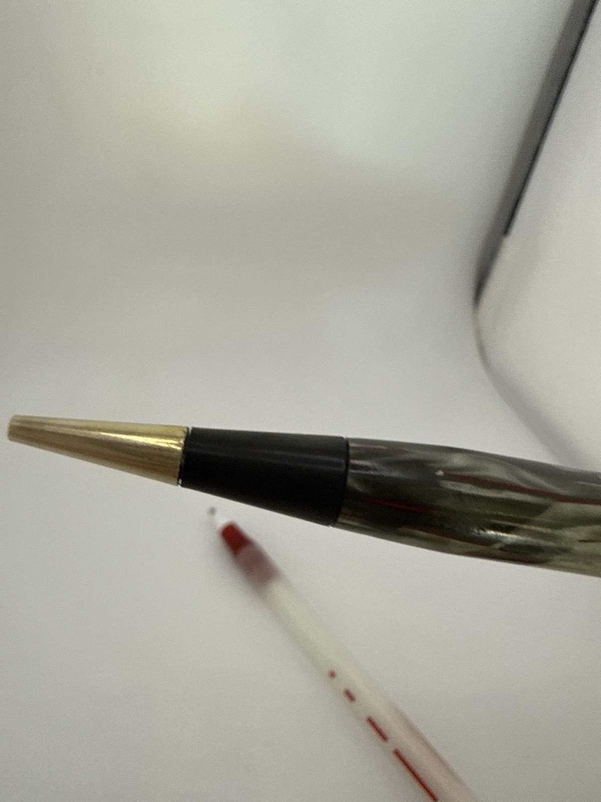 Vintage Waterman’s Commando Mechanical Pencil Gold Trim Gray Pearl Celluloid B1