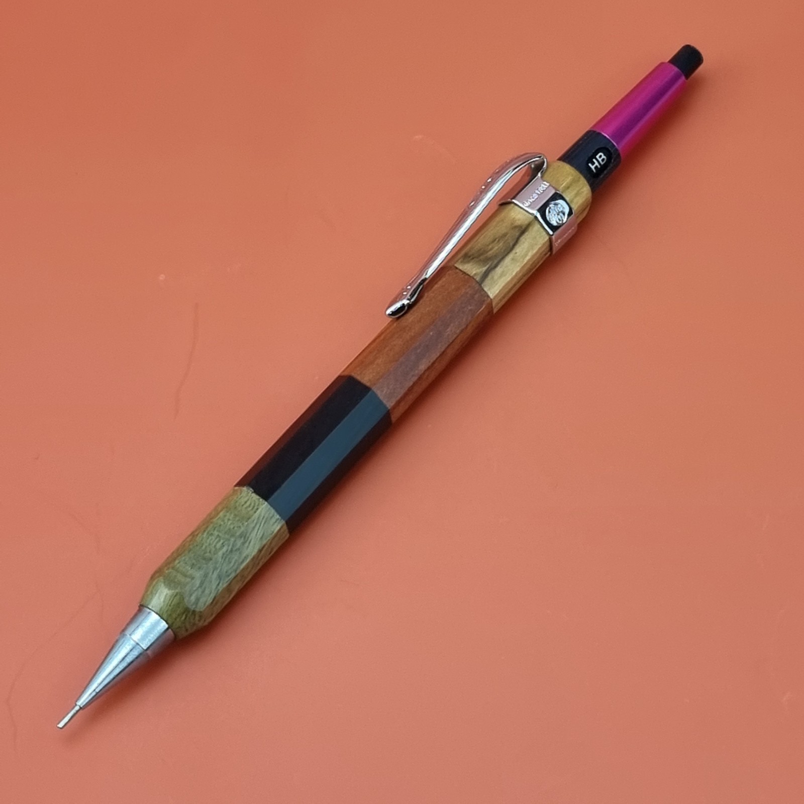 Hand Crafted Pentel PG5 Mechanical Pencil with Octagonal Wood Barrel