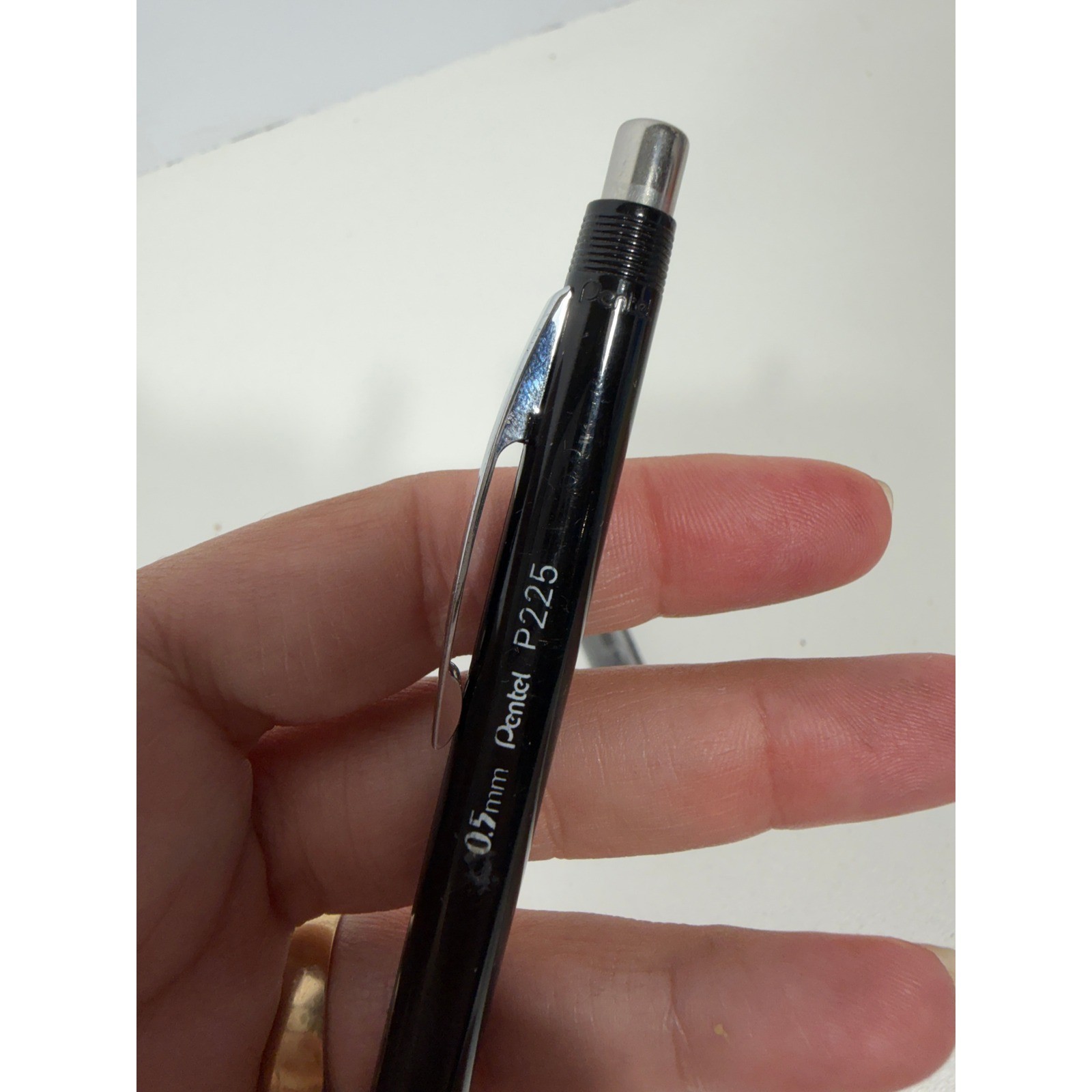 Pentel P225 Sharp Mechanical Pencil 0.5mm Black w HB Lead Refills and Erasers