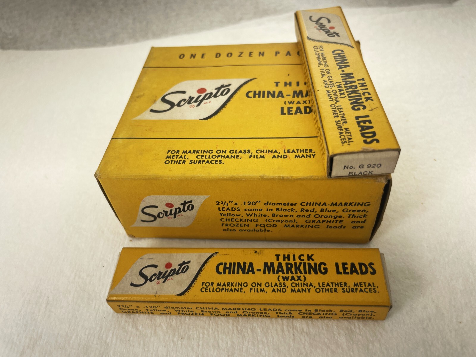 Vintage SCRIPTO China Marking WAX Leads ~ BLACK .120″/3.0mm ~ $5 ship/+Free