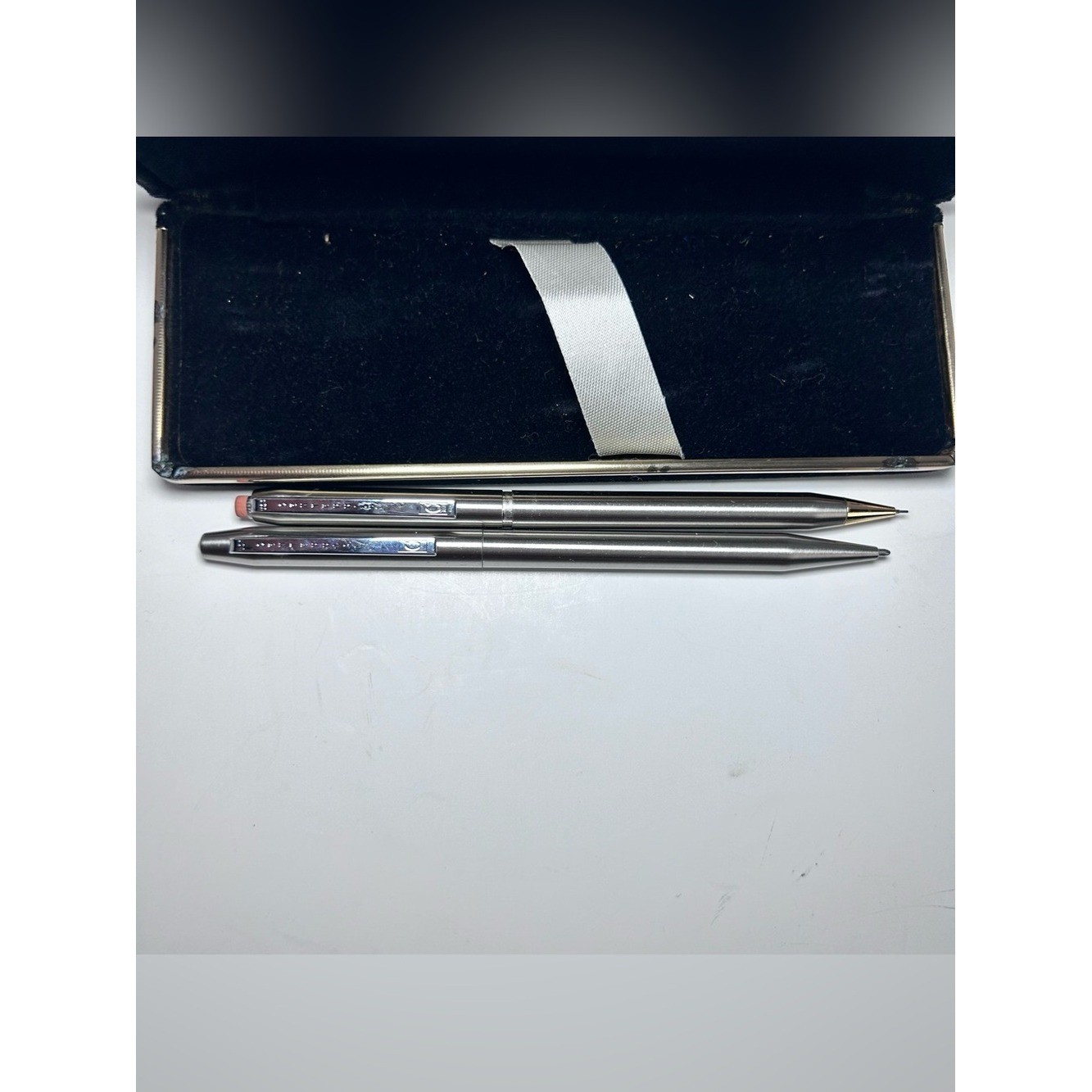 Vintage Centennial Ball Point Pen & Mechanical Pencil Set Stainless Steel