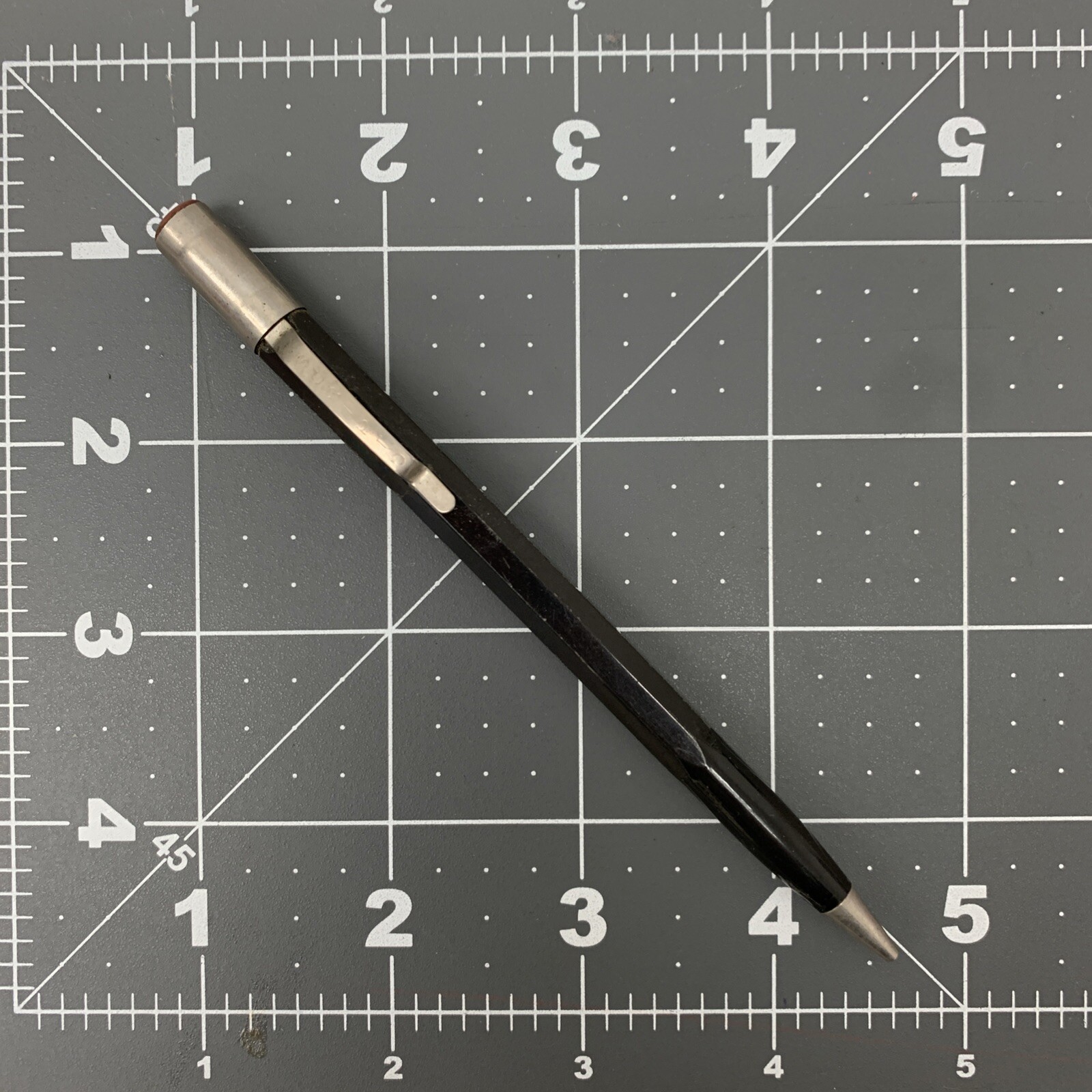 Vintage Scripto Black Silver Trim Mechanical Pencil USA *No Lead