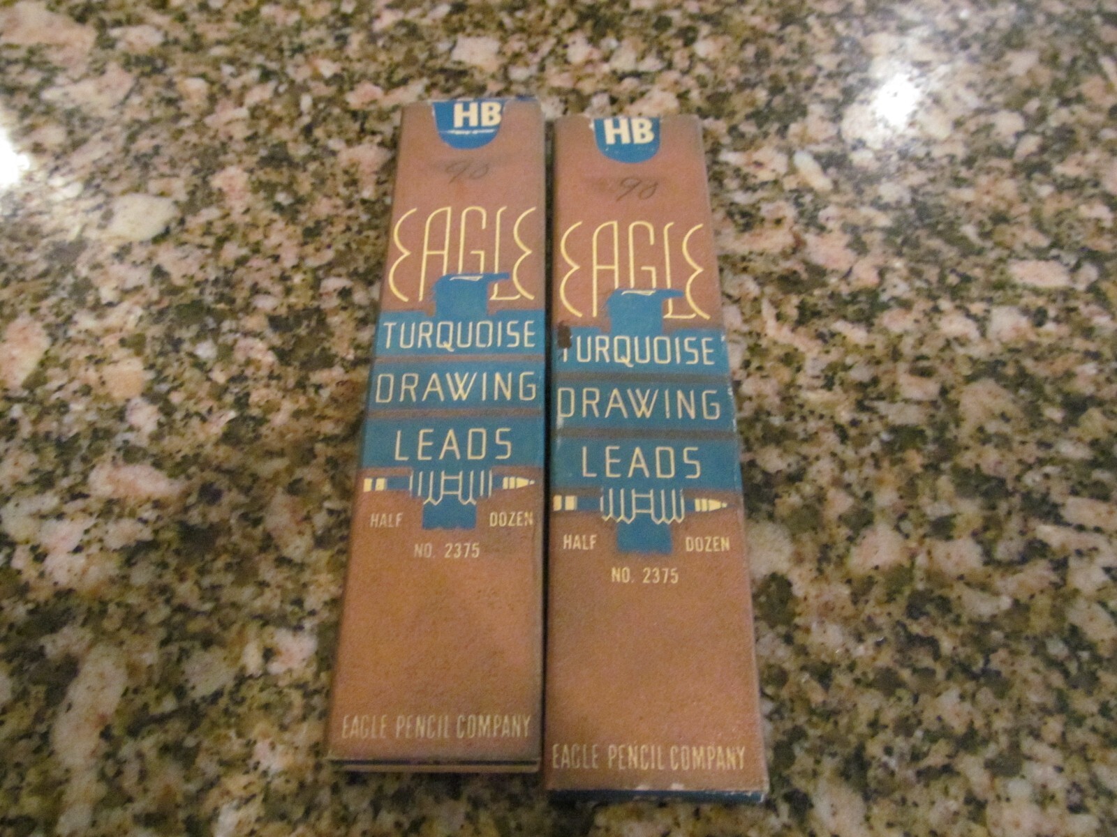 *4 Eagle Turquoise Drawing Leads No. 2375 (2) HB , 3H, H USA Made-Set Vintage