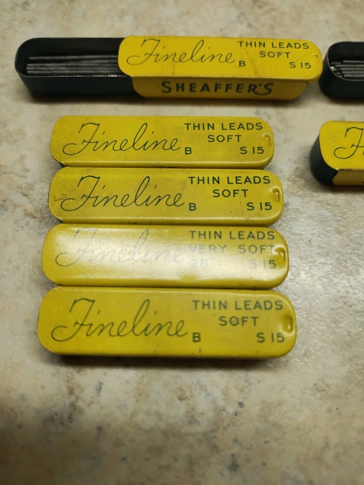 Sheaffer’s Fineline Thin Leads – S15 Mixed Lot of 7 Tins Soft And Medium Read!!