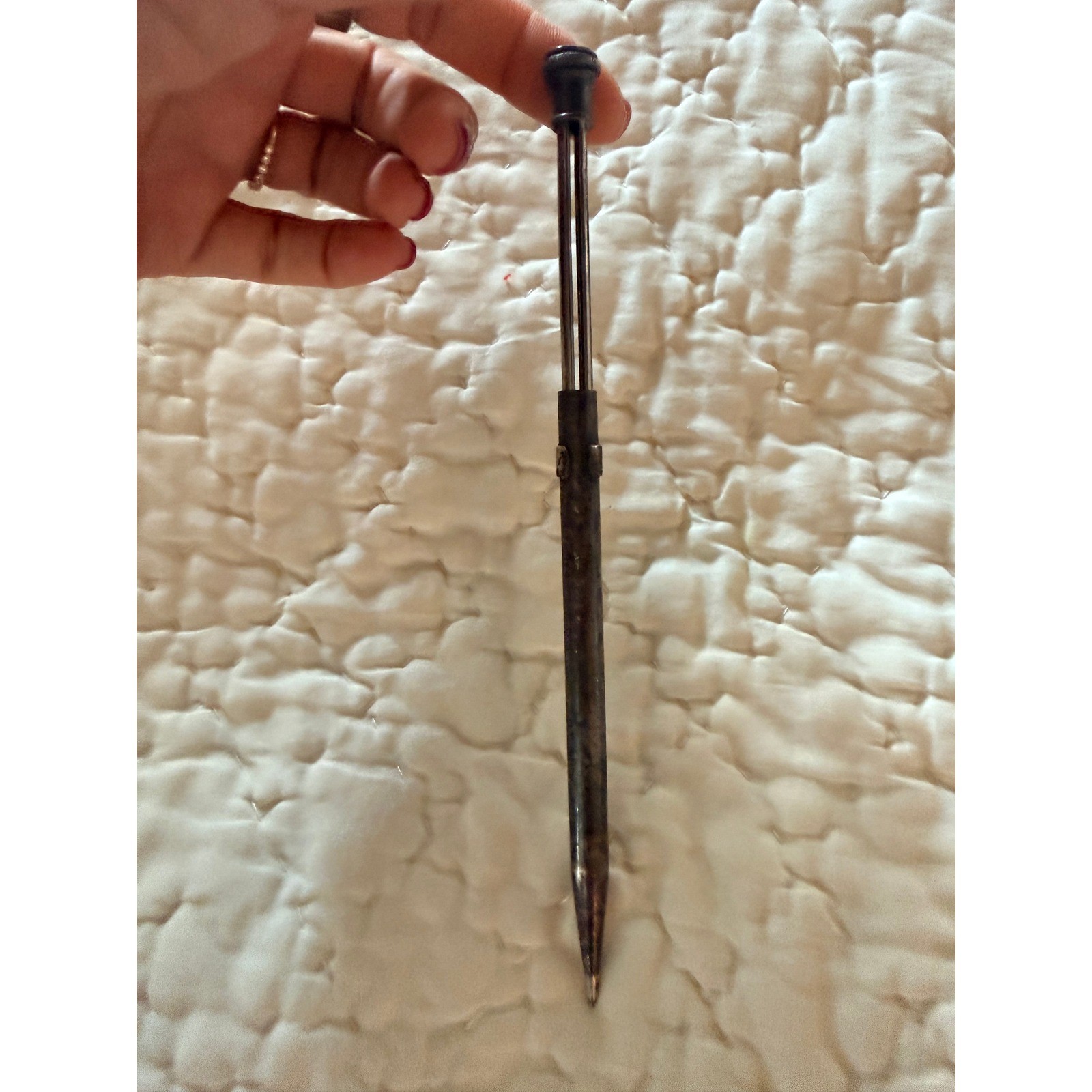 Vintage Mechanical Pencil Telescoping Metal Pencil and Black Gold Tone Pencil