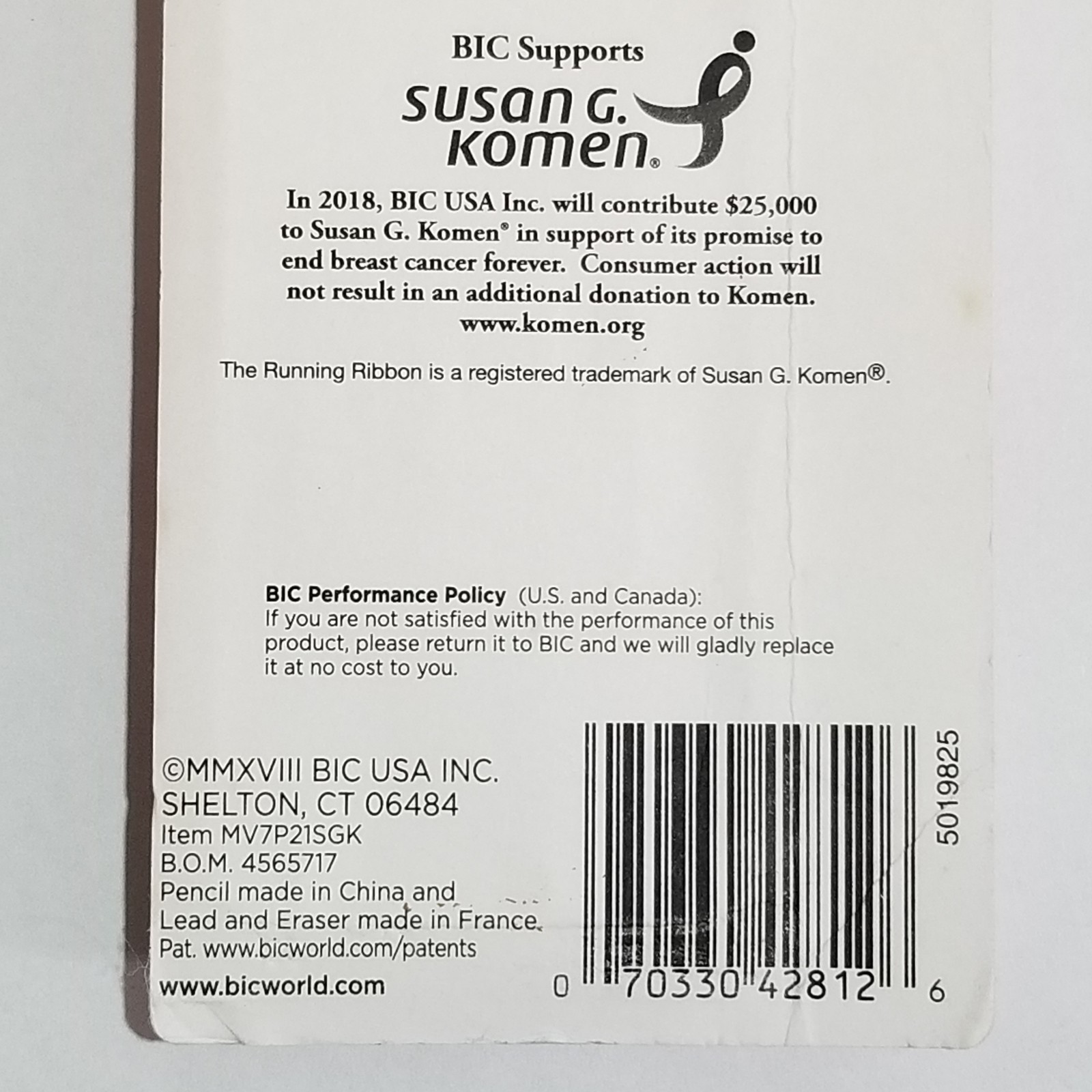 Bic Velocity Susan G Komen for the Cure #2 0.7mm Mechanical Pencil Set Pink