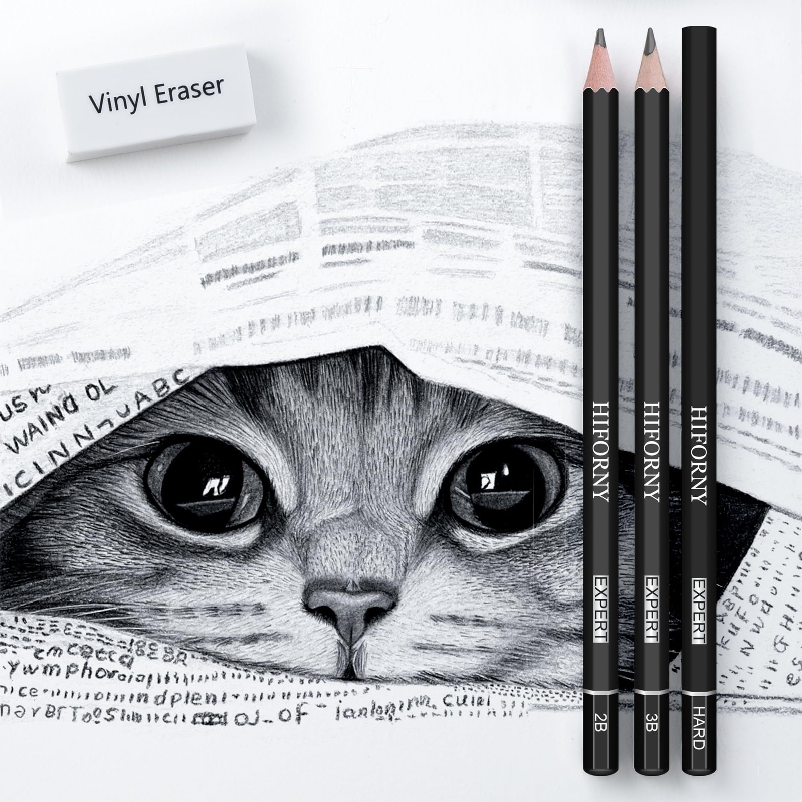 HIFORNY 36 PCS Sketching Drawing Pencil 1 Count (Pack of 36), Black