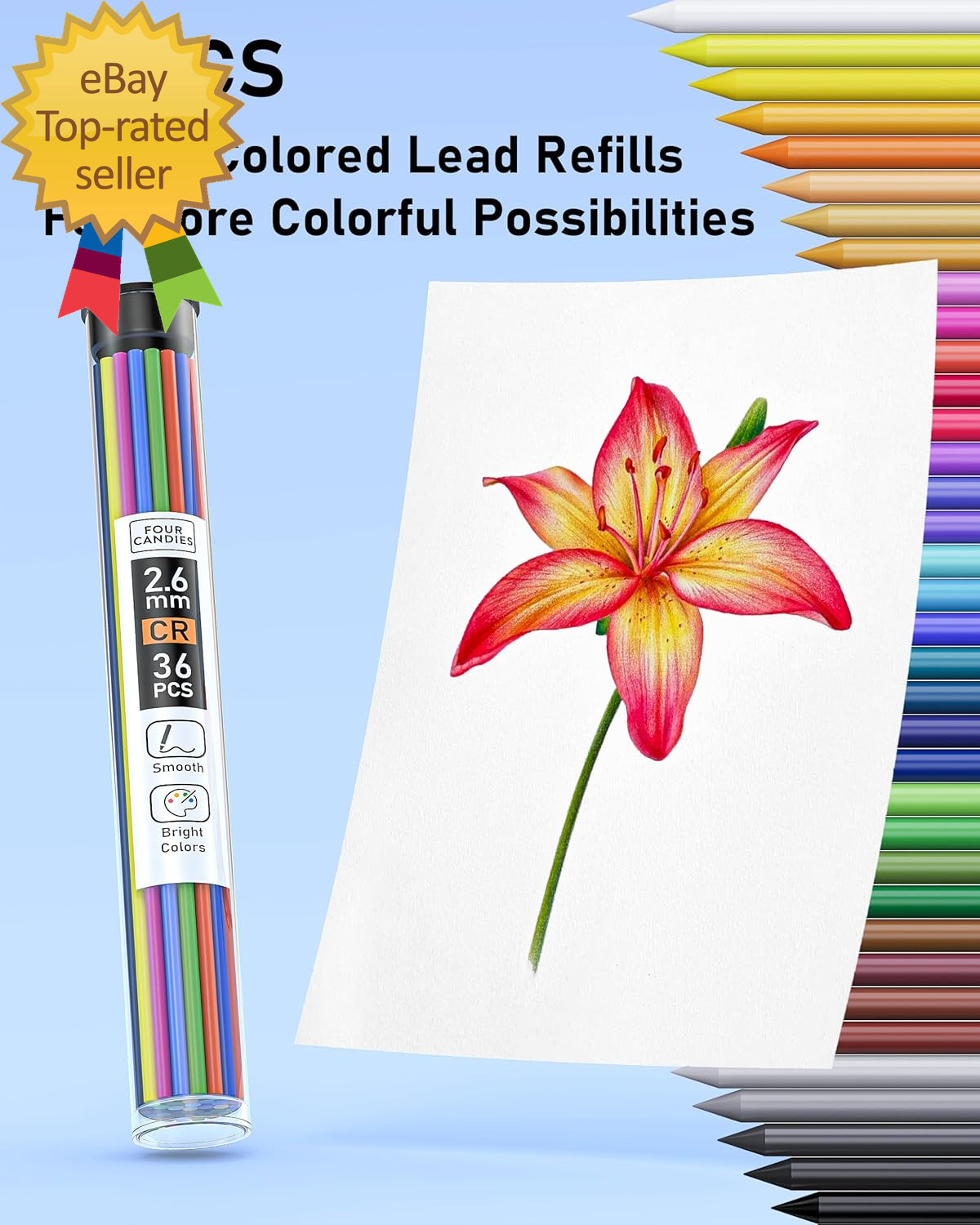 Mechanical Colored Pencils Erasable Mechanical Pencils with Sharpener and Bag