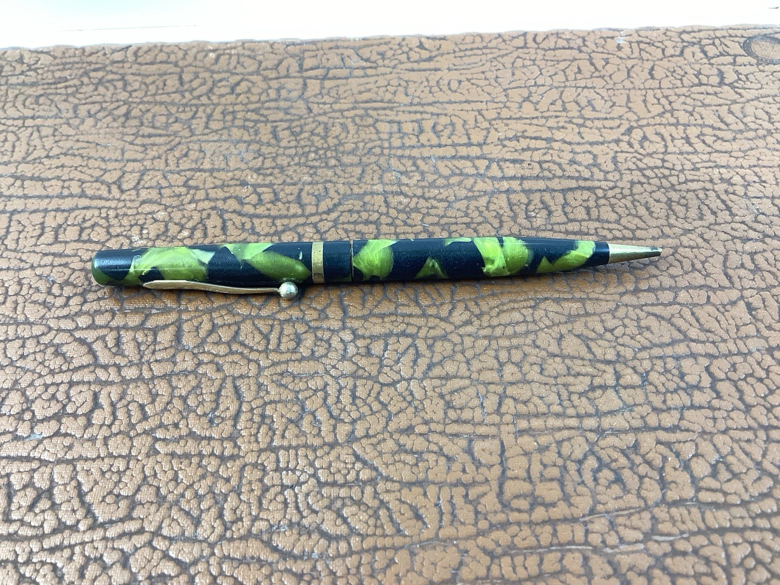 VINTAGE SCHEAFFER BALANCE 5” MECHANICAL PENCIL Marine Green Marble