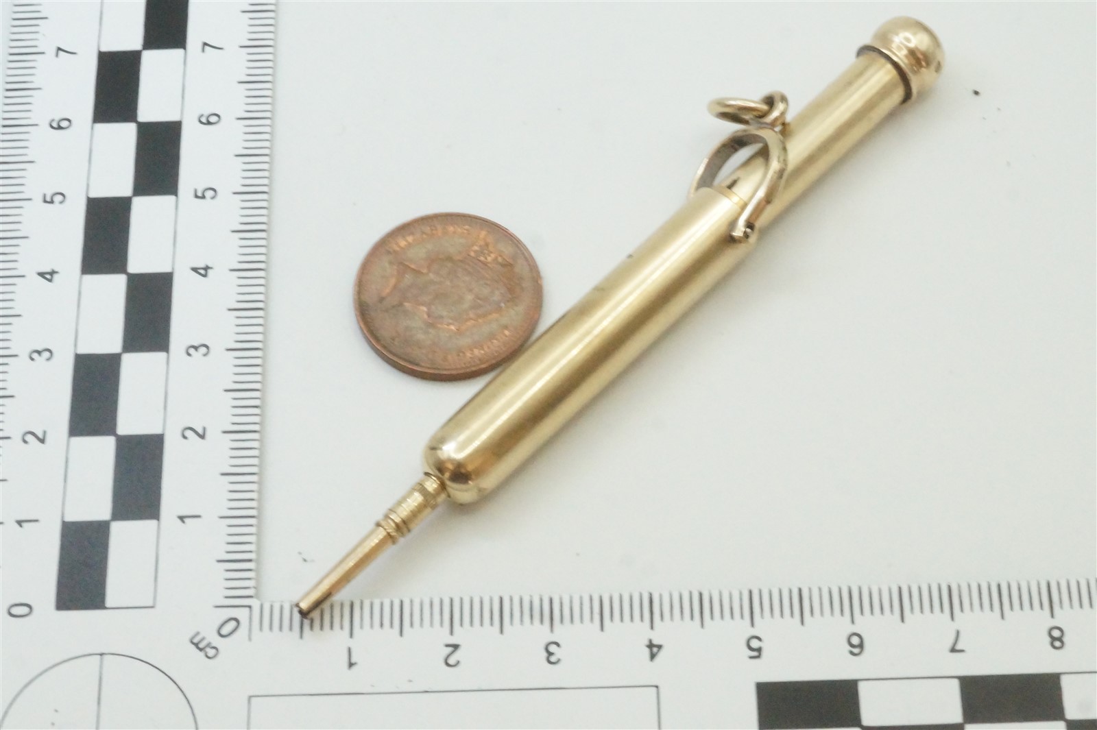 ANTIQUE GOLD CASED MAGIC / PROPELLING PENCIL HICKS NEW YORK c1900