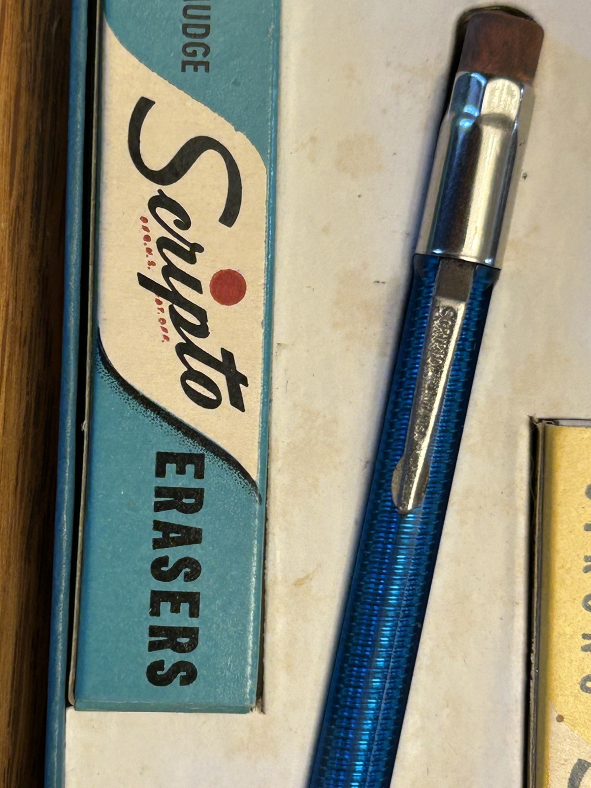 Vintage Scripto Combination Set Mechanical Pencil Leads & Eraser In Original Box