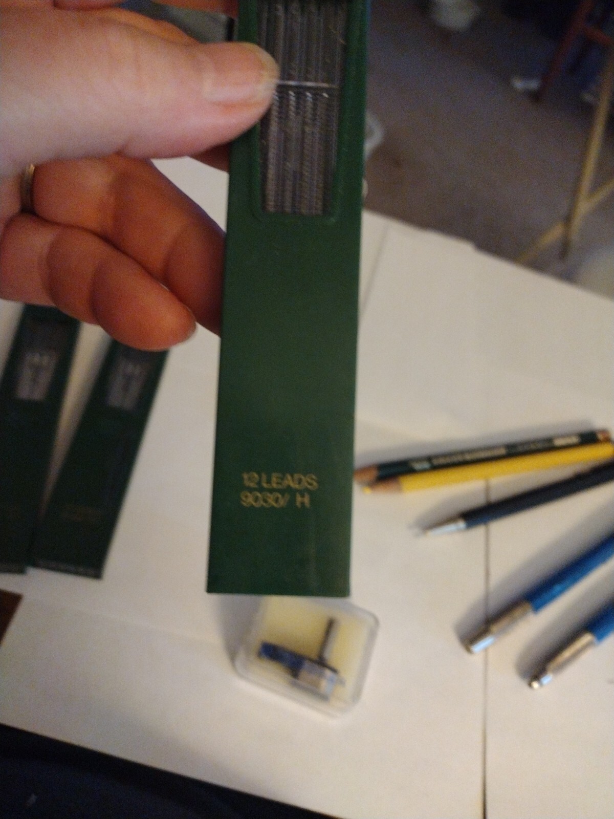 Vtg 3 Staedtler Mars Mechanical Drafting Pencils, Lead, 2 Colored Pencils, Adapt