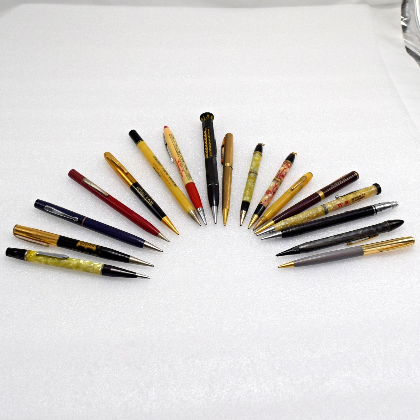 17 Vintage Mechanical Pencil Lot Ritepoint Quickpoint Fineline Pilot Roller Rule
