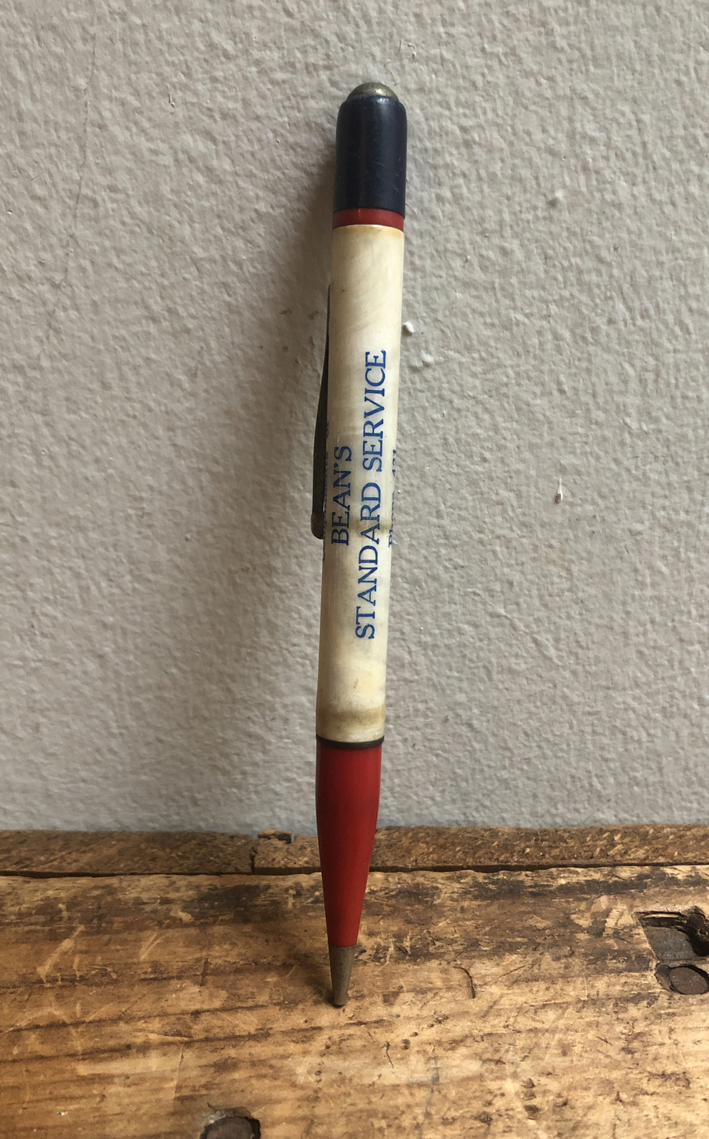 VTG Bean’s Standard Service Station Advertising Mechanical Pencil~Mt. Vernon