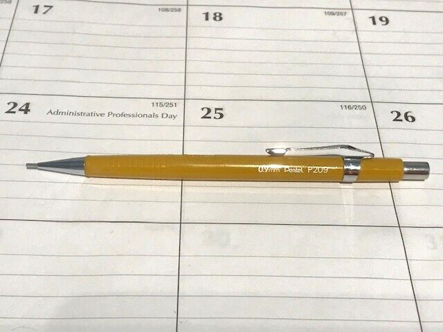Vintage Pentel P209 Yellow 0.9mm Mechanical Pencil