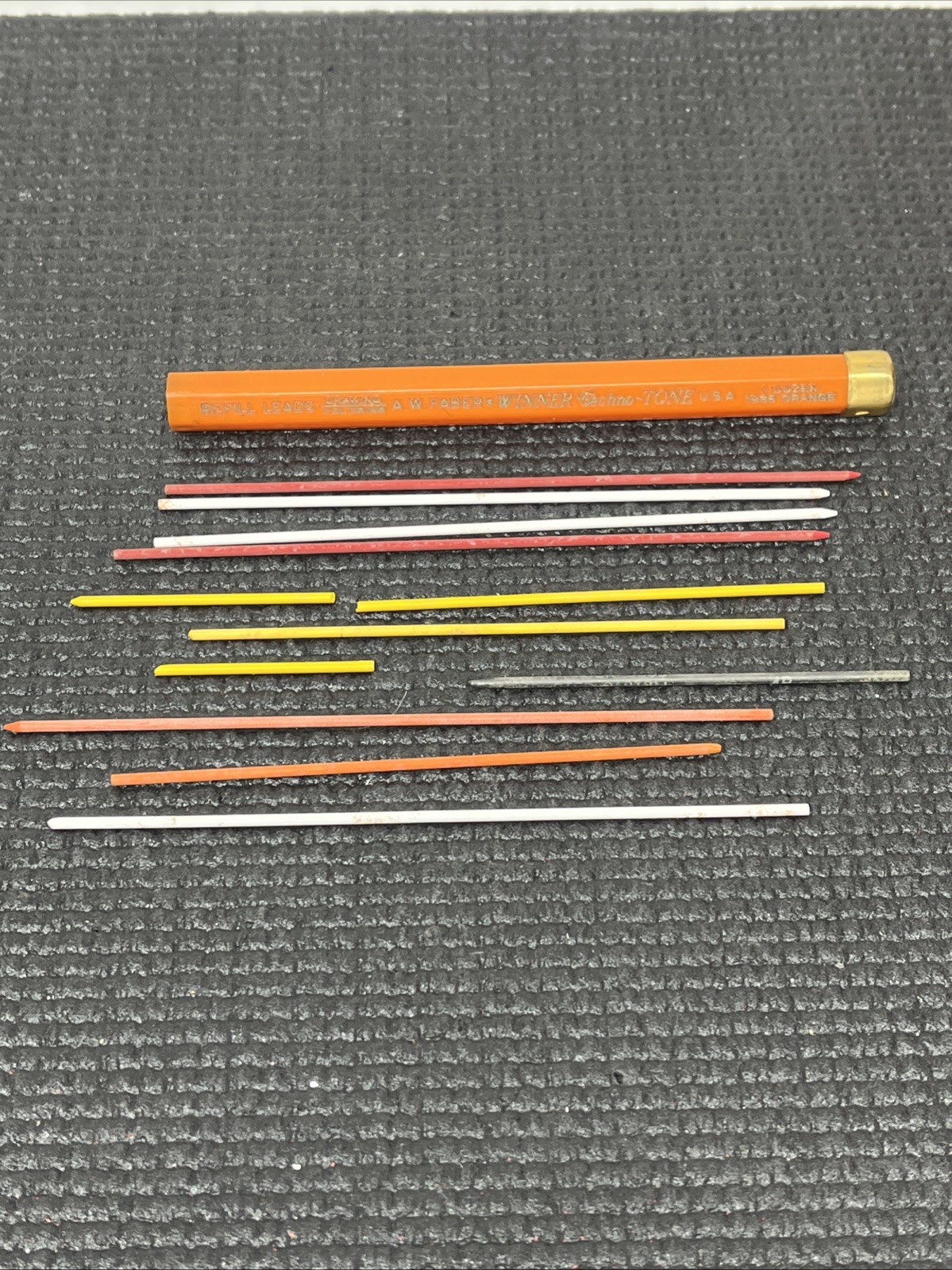 Vintage A. W. Faber Castell Techno-TONE 2mm Drawing Lead Yellow White Red lot