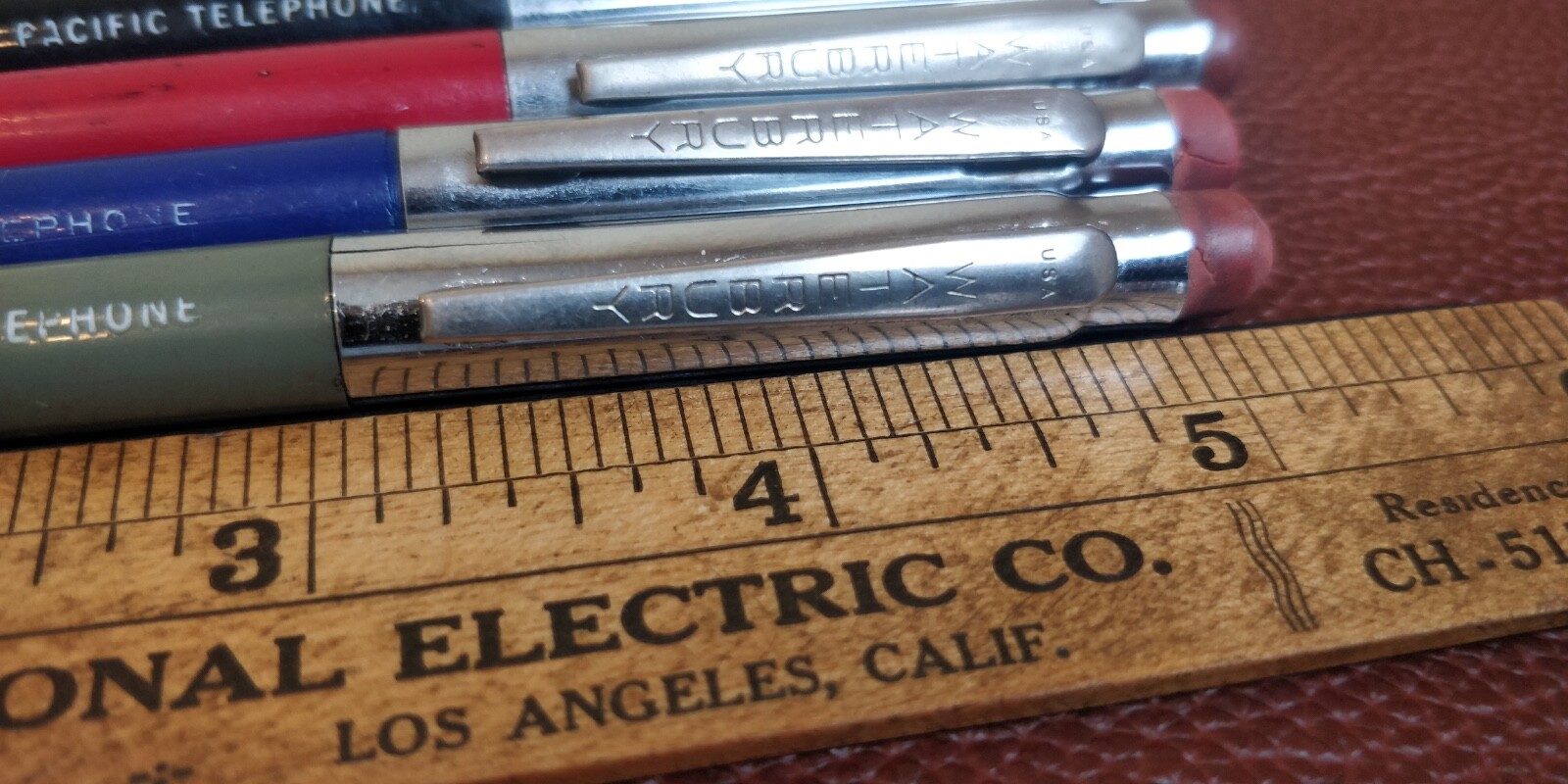 Vintage Set of 4 Waterbury chrome Mechanical Pencil – Pacific telephone 🇺🇸 USA