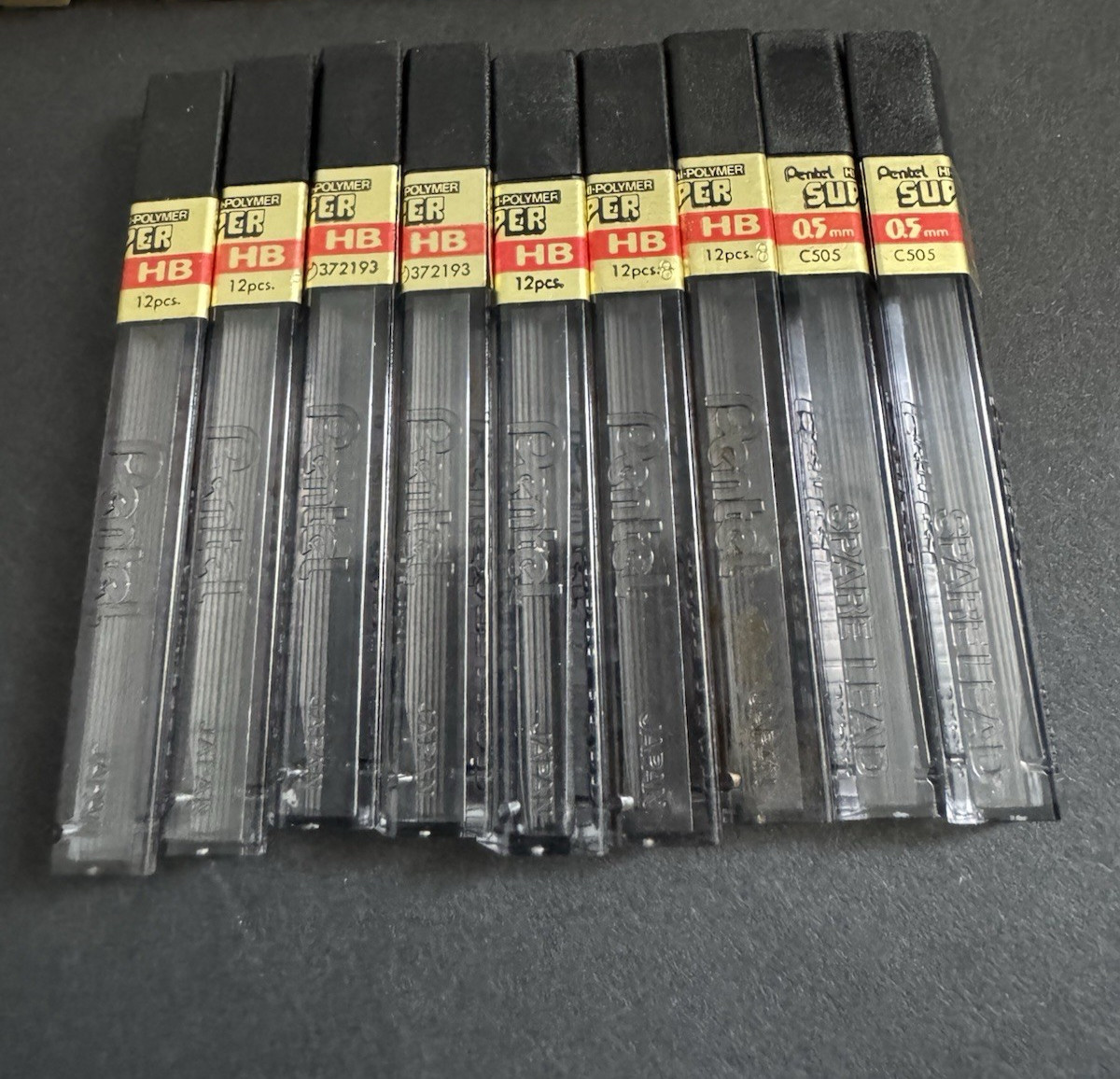 (Mixed Lot) Pentel Lead 0.5mm ~ H, HB, 2H, F, Super HB C505, Sheaffer Red Fine