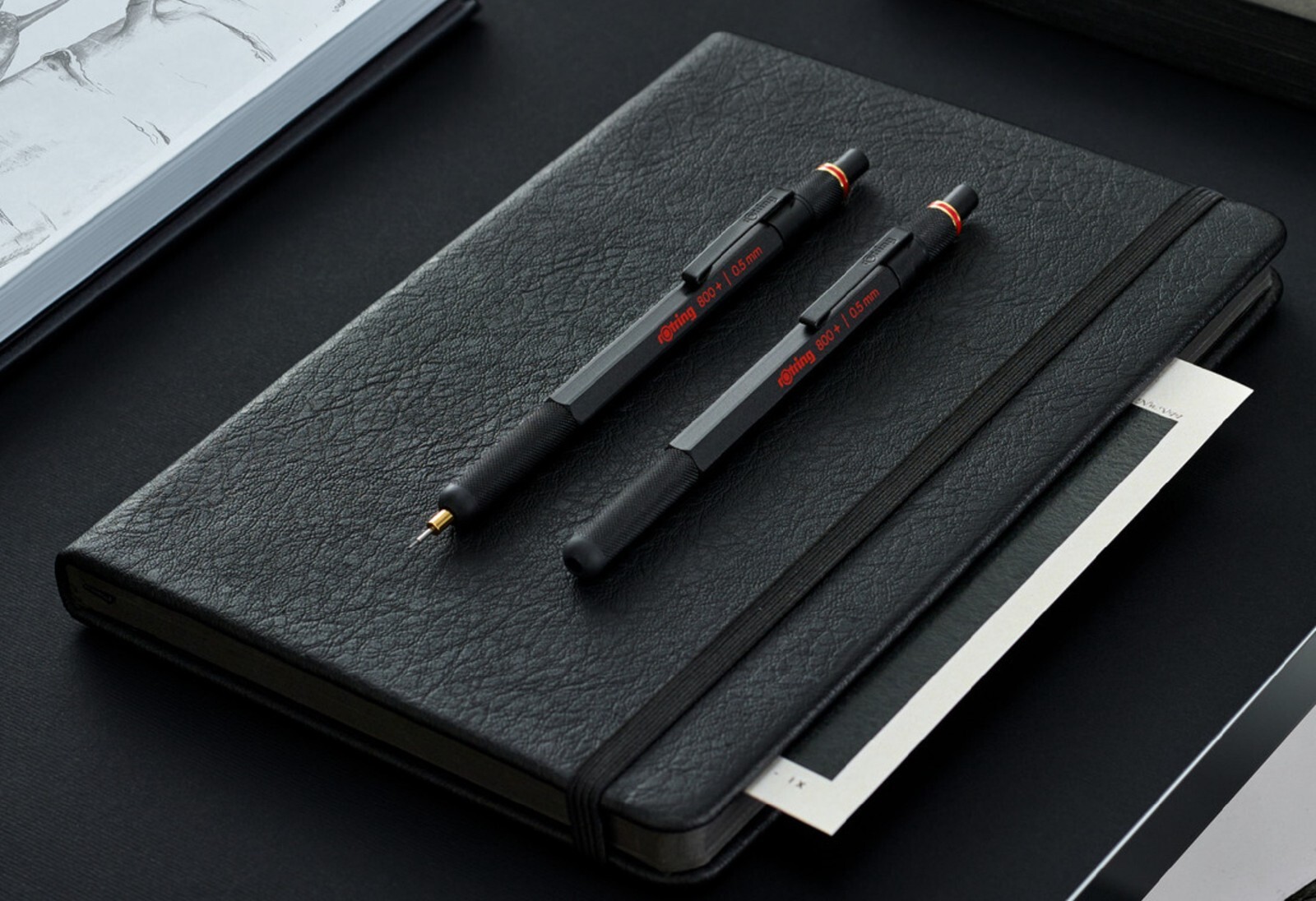 Rotring 800+ Black Retractable 0.5 Pencil & Stylus Hybrid & Eraser New In Box