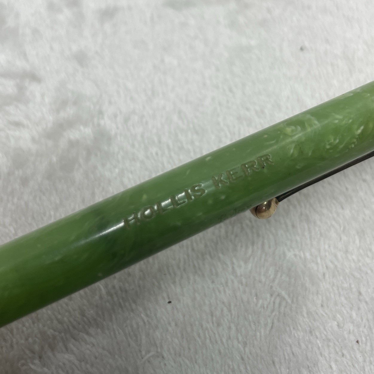 1920s Parker Jade Green Mechanical Pencil Clip Vintage USA Engravd ‘Hollis Kerr’