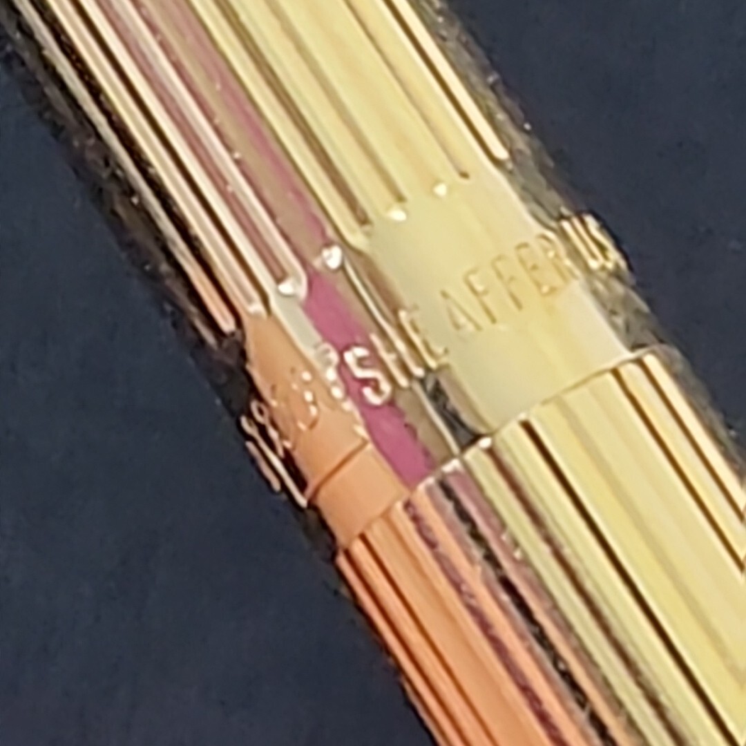 Vtg Sheaffer Mechanical Pencil 23kt Gold Electroplate White Dot Ribbed Twist USA