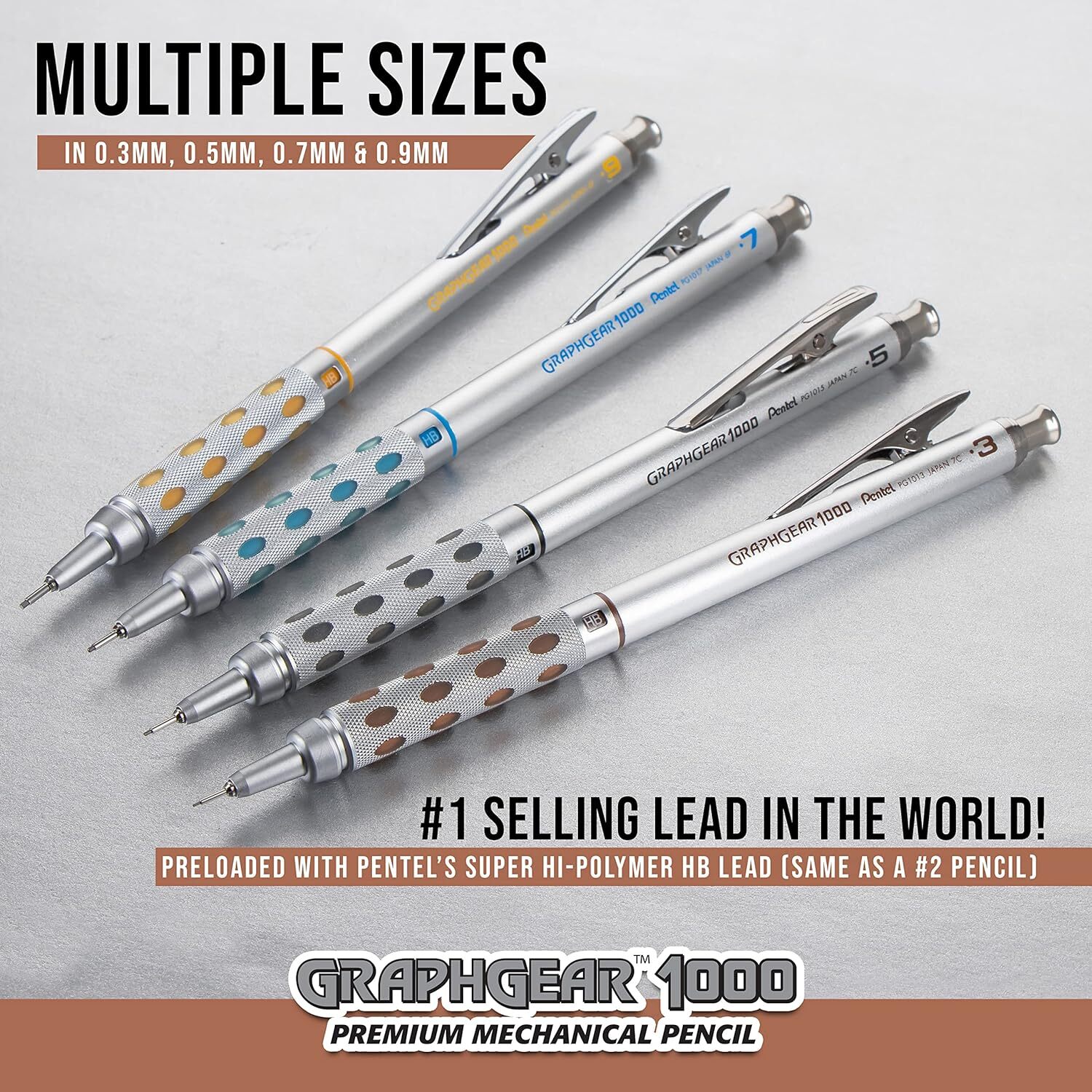Pentel GraphGear 1000 Mechanical Pencil, (0.5mm) 1 Count (Pack of 1), 1 Pack