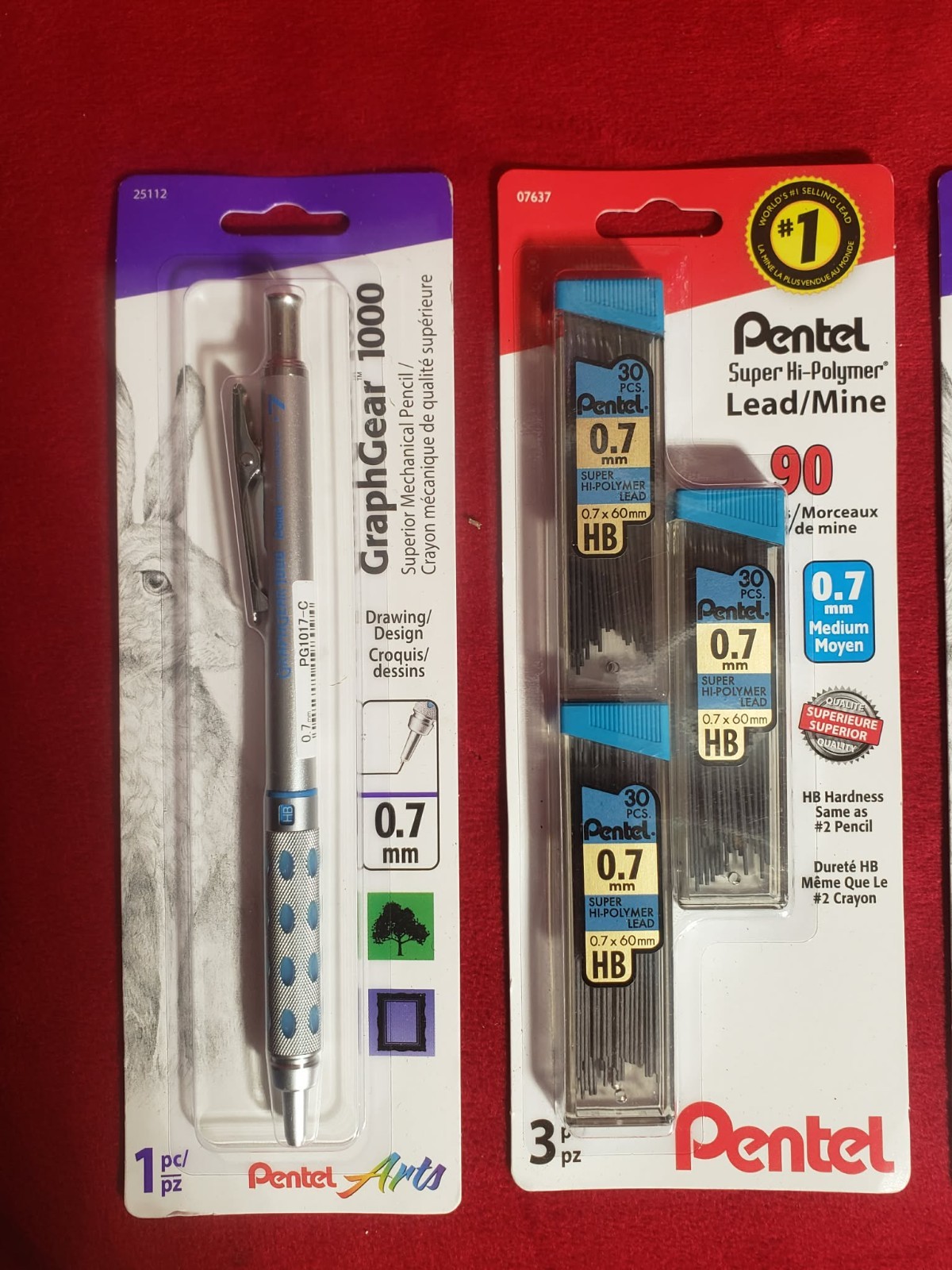 Pentel GraphGear 1000 Mechanical Pencil 0.5mm + 0.7mm + Lead Bundle NEW SALE
