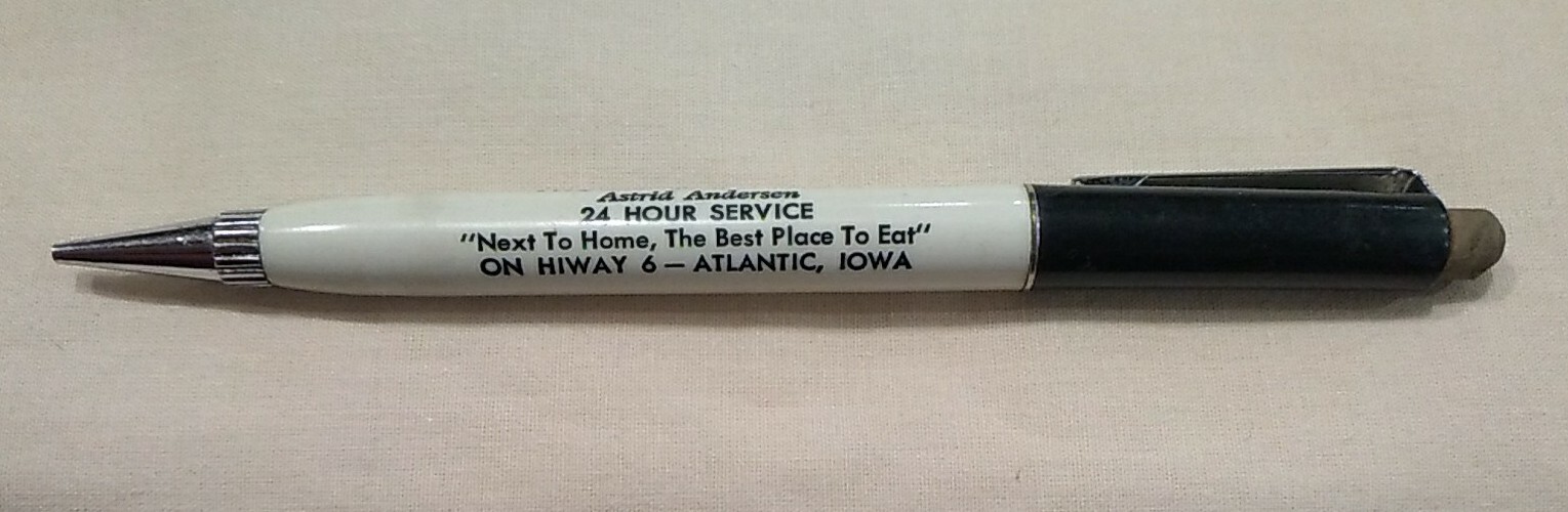 Vintage Redipoint Mechanical Pencil Modern Truck Stop Cafe Atlantic, Iowa