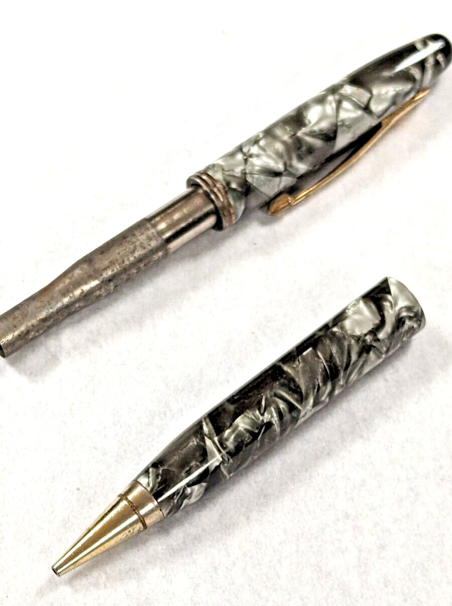 Vintage RARE Parker Gray/Green/Black Mother Of Pearl Mechanical Pencil-Untested