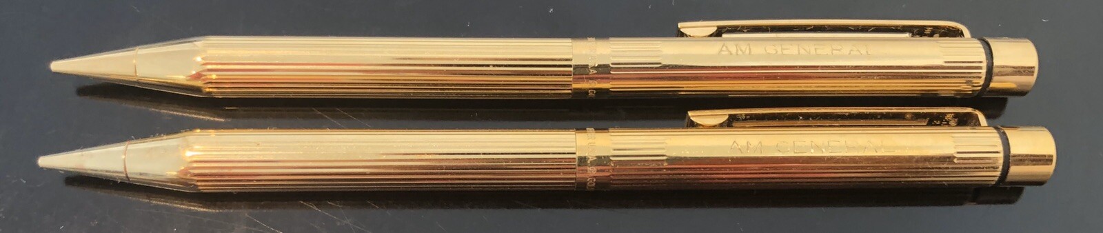 Pair Of Vintage Sheaffer’s Mechanical Pencil Gold Electroplated White Dot