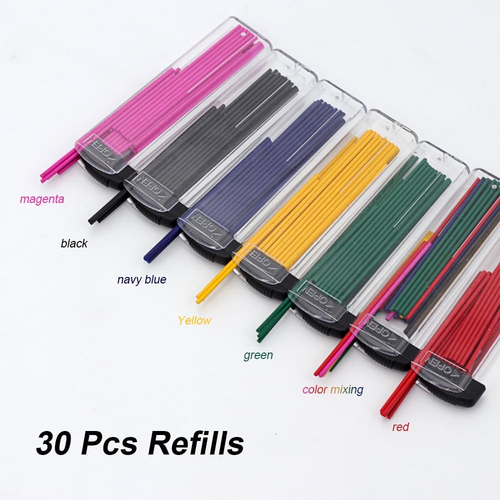 210 Pcs 1.3mm Colored Mechanical Pencil Lead 6 Color 7 Boxes Refills 1.3mm Au…