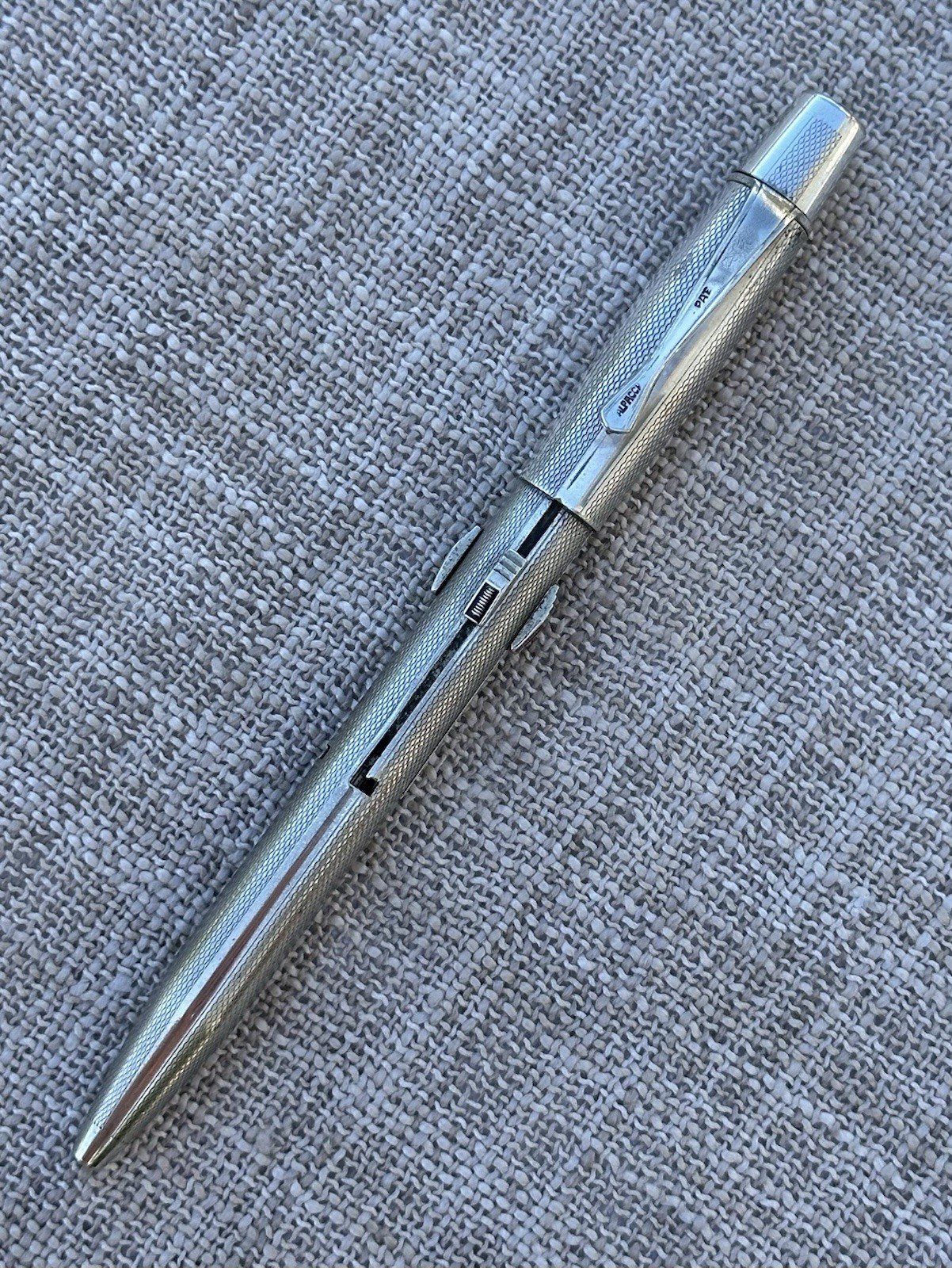 Vintage Montblanc 4-Color Multi-Function Pencil, 1950s-60s, Round Barleycorn