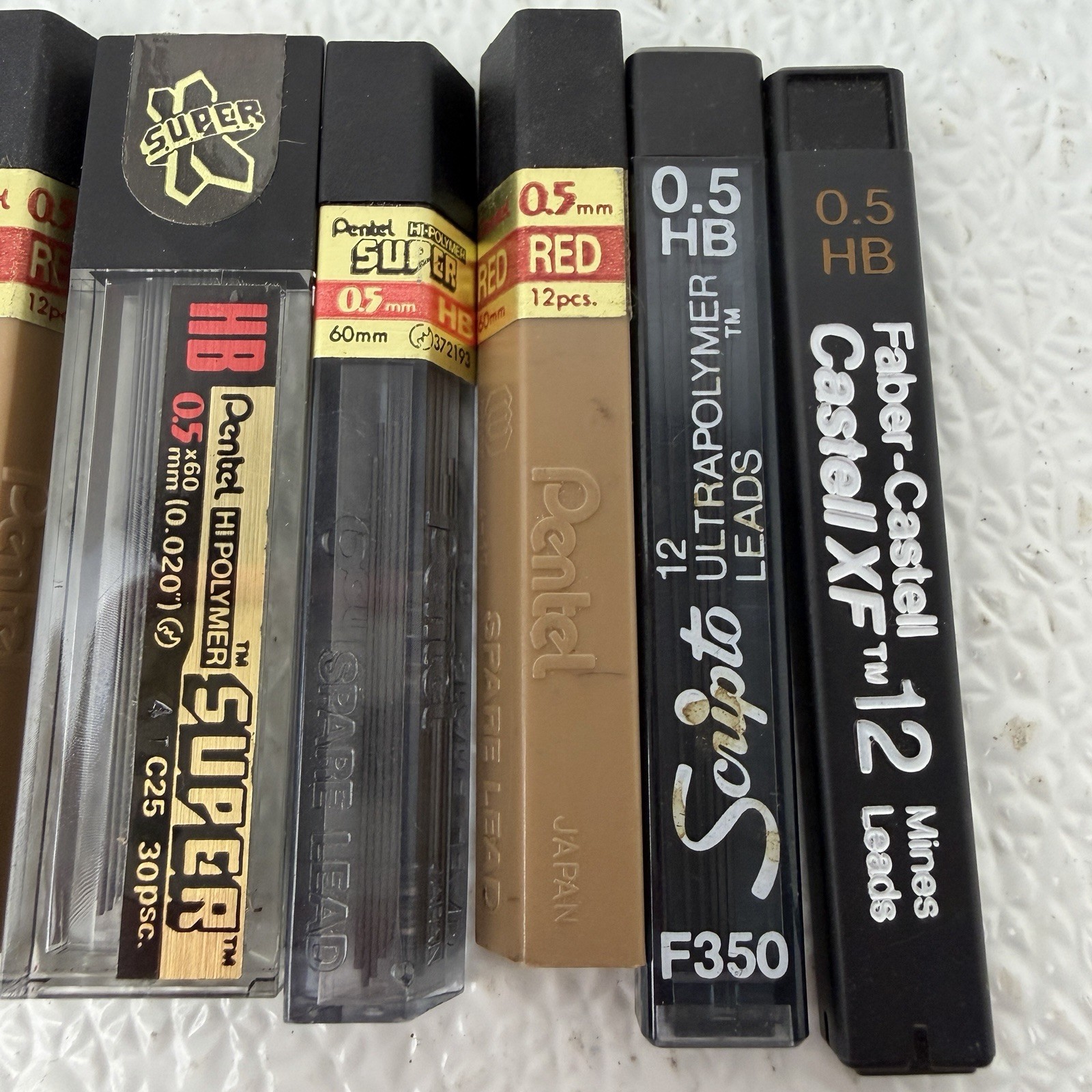 Vintage HB Hi Polymer Super 0.5mm And Pentel Pencil Lead Refill Lot