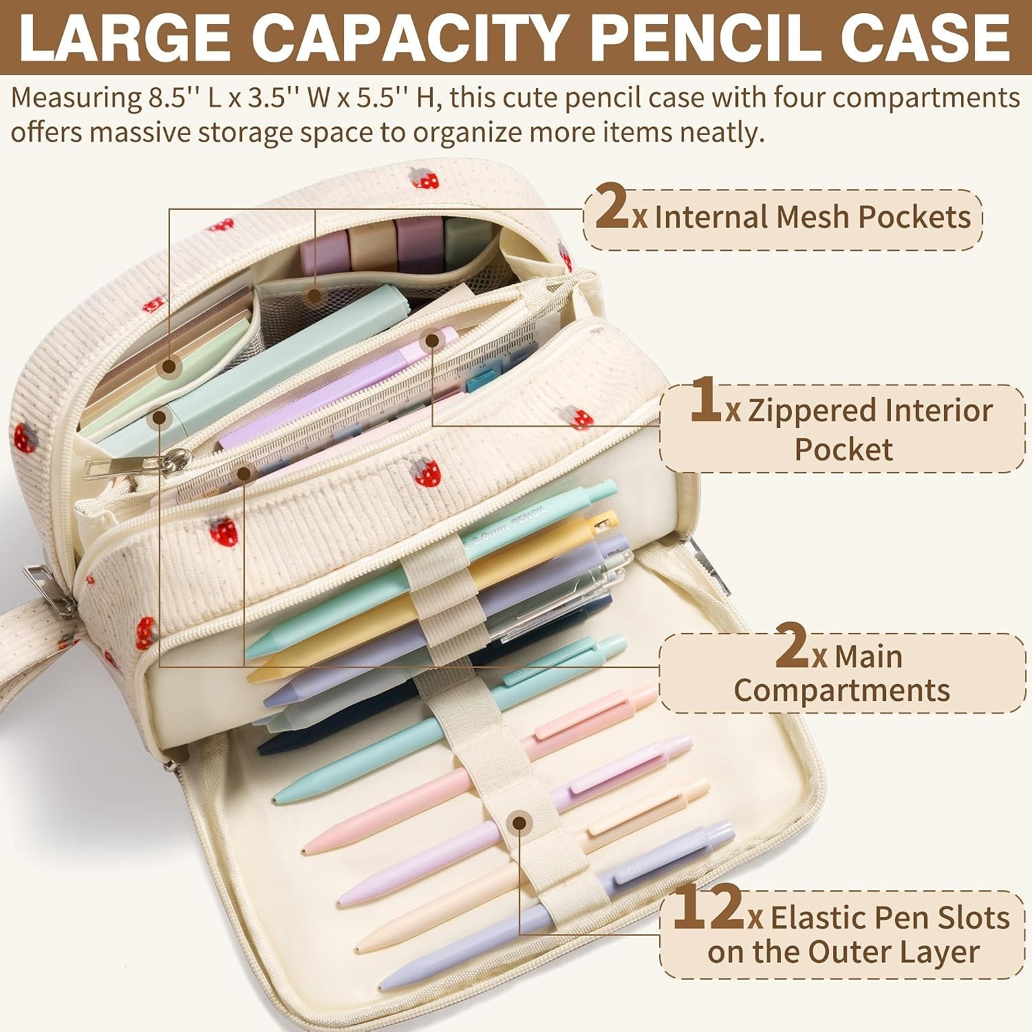 All-in-One 62PCS School Essentials: Preppy Stationary with Large Pencil Case