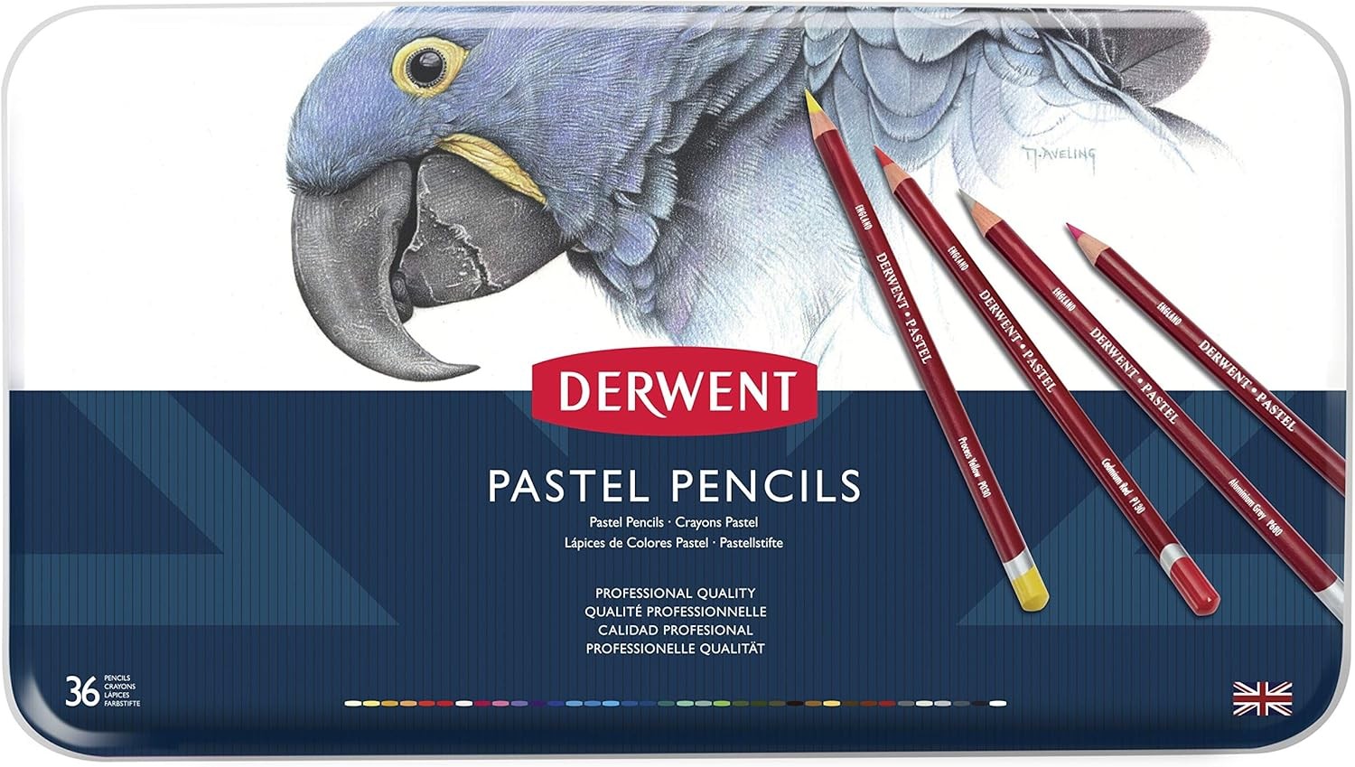 Derwent 1 Count (Pack of 36), Blue,Green,Grey,Orange,Purple,Violet,White